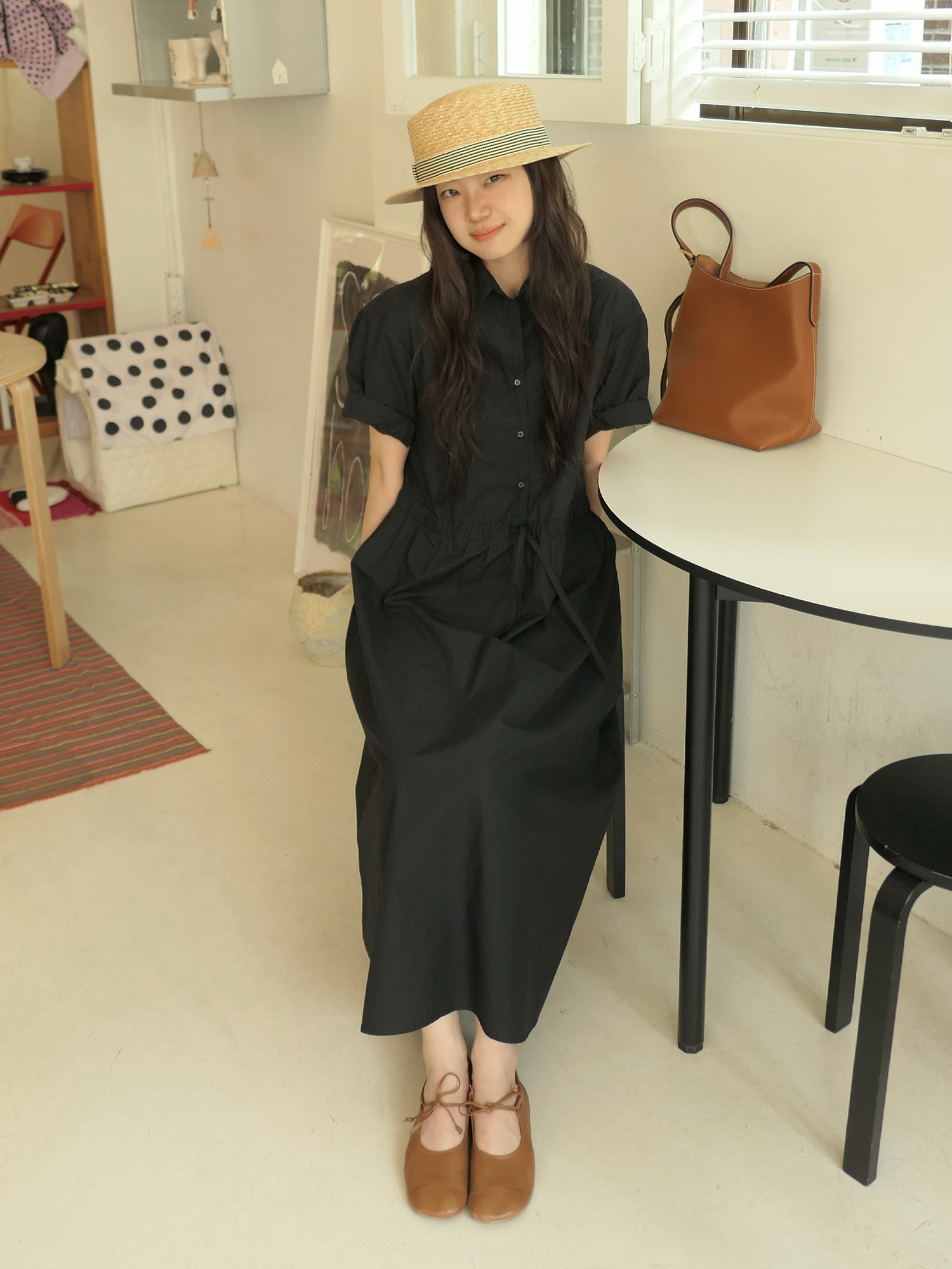 7108 SOFT LIGHTWEIGHT LONG ONE-PIECE (BLACK)