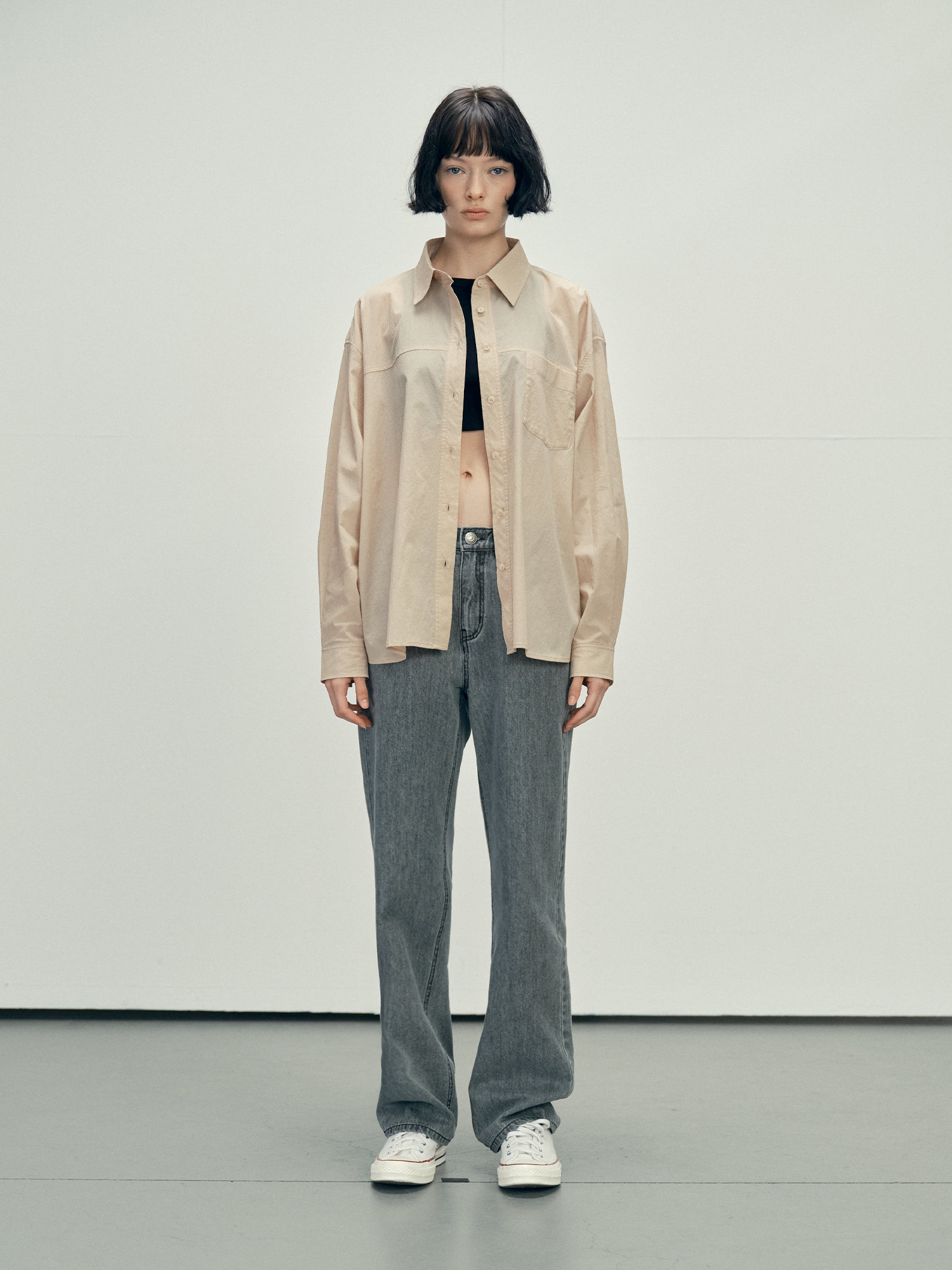 4121 SUMMER NYLON OVER FIT SHIRT (BEIGE)