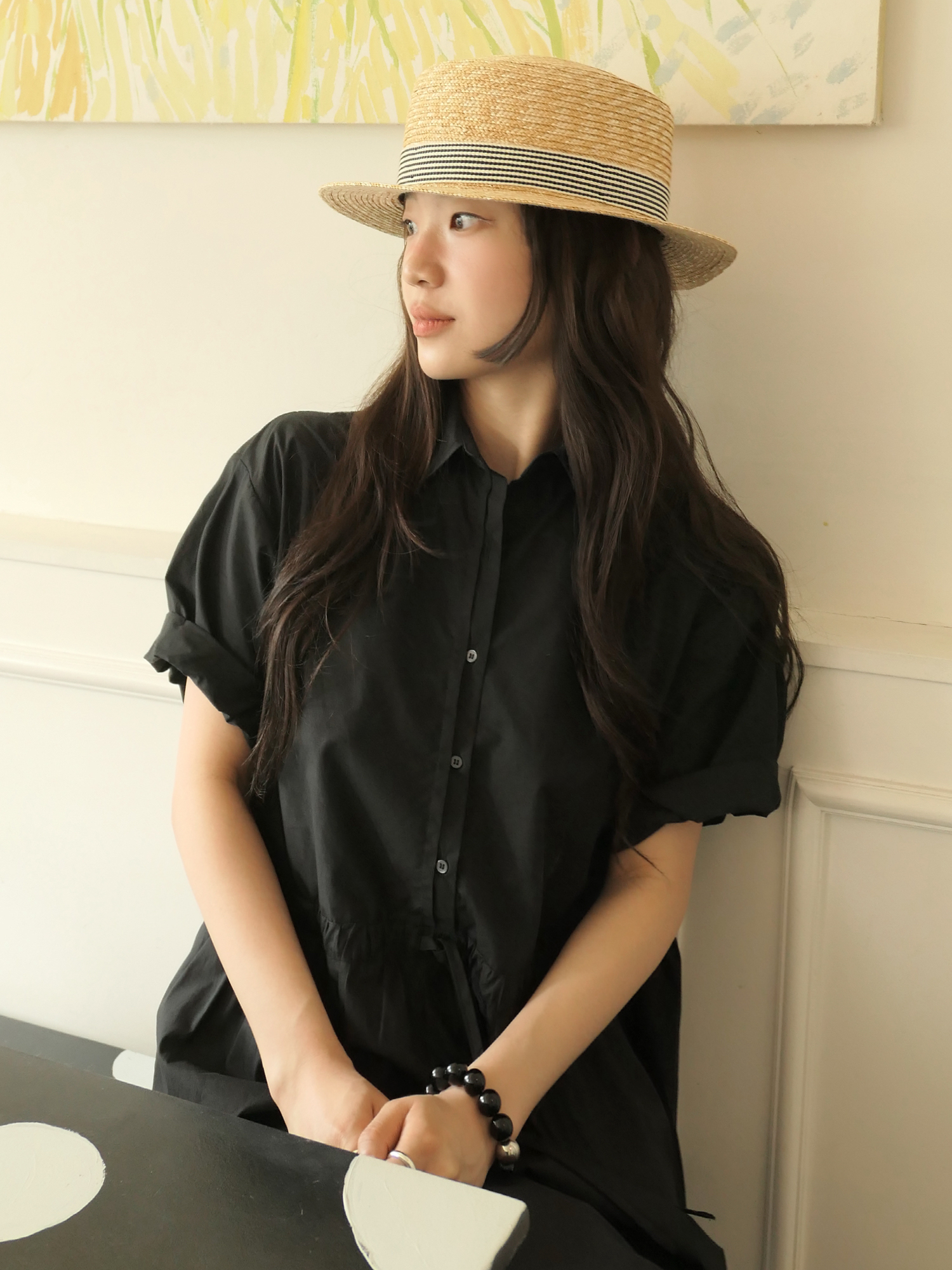 7108 SOFT LIGHTWEIGHT LONG ONE-PIECE (BLACK)