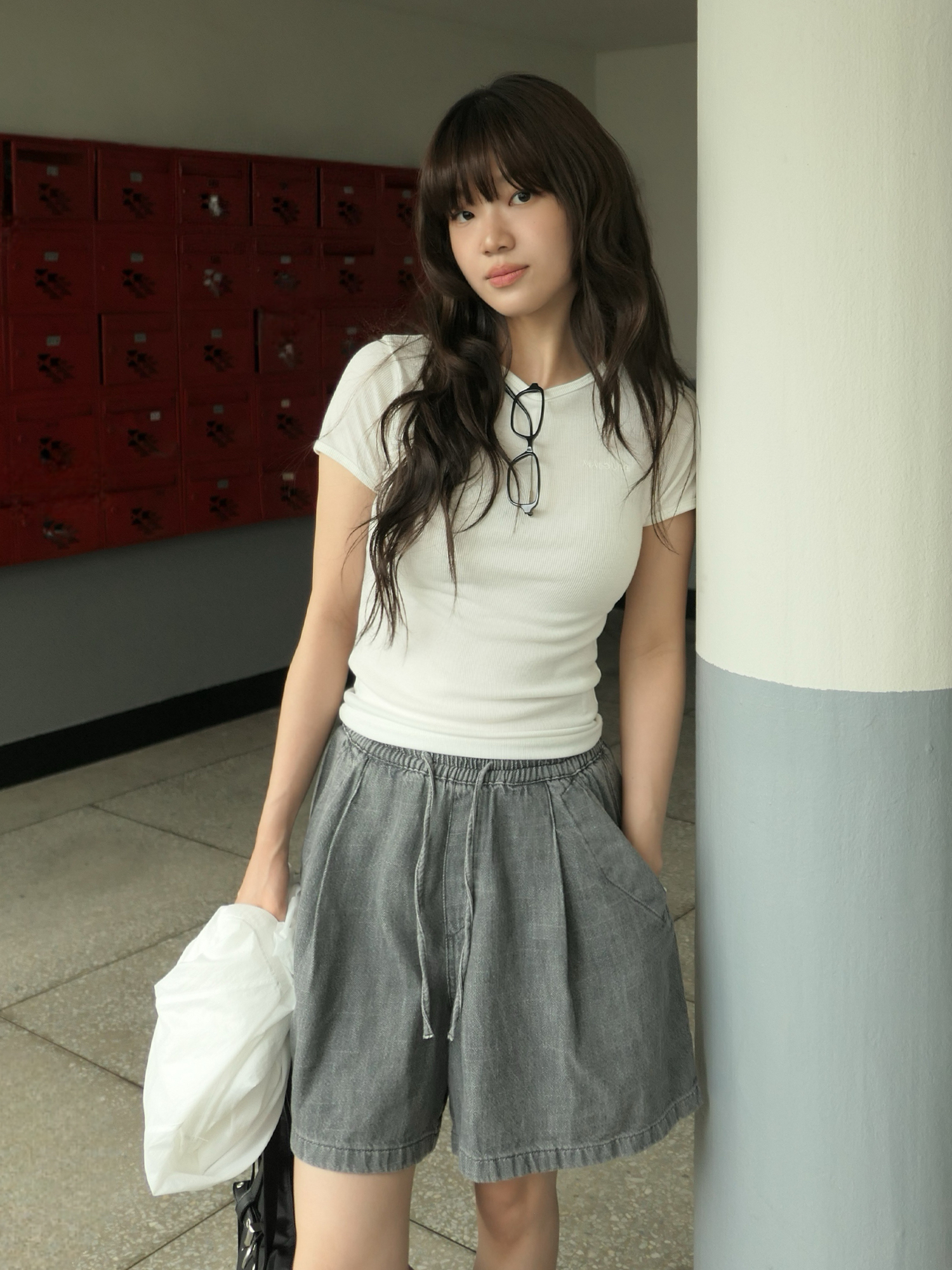 9206 LIGHTWEIGHT HALF DENIM PANTS (GRAY)