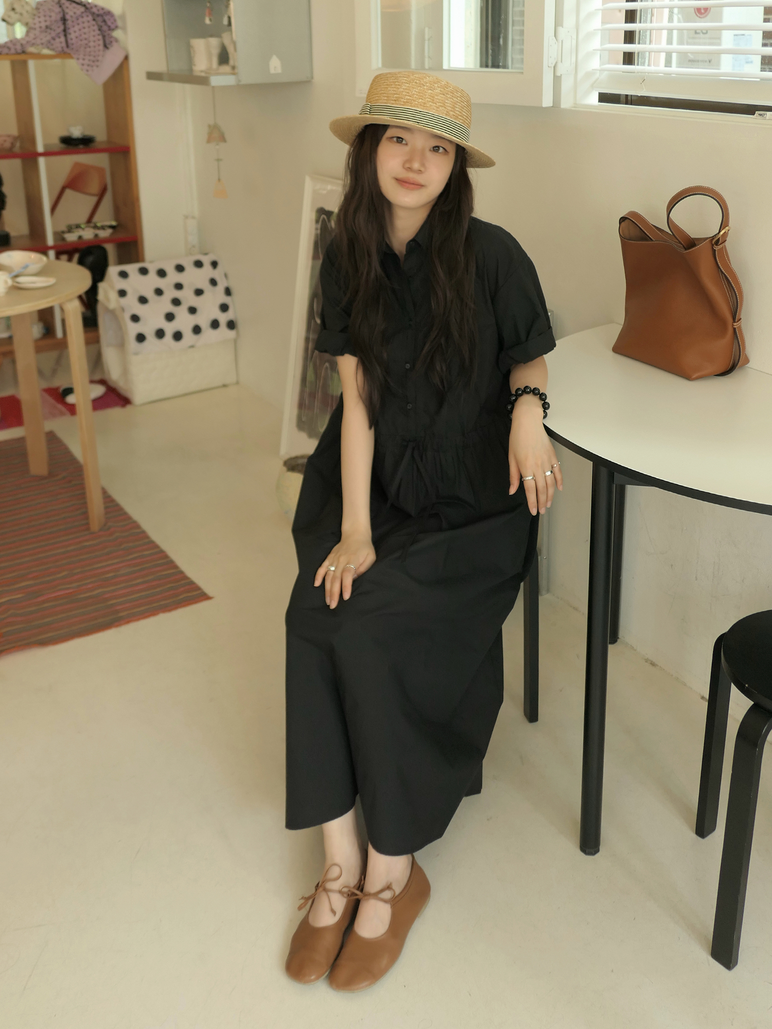 7108 SOFT LIGHTWEIGHT LONG ONE-PIECE (BLACK)