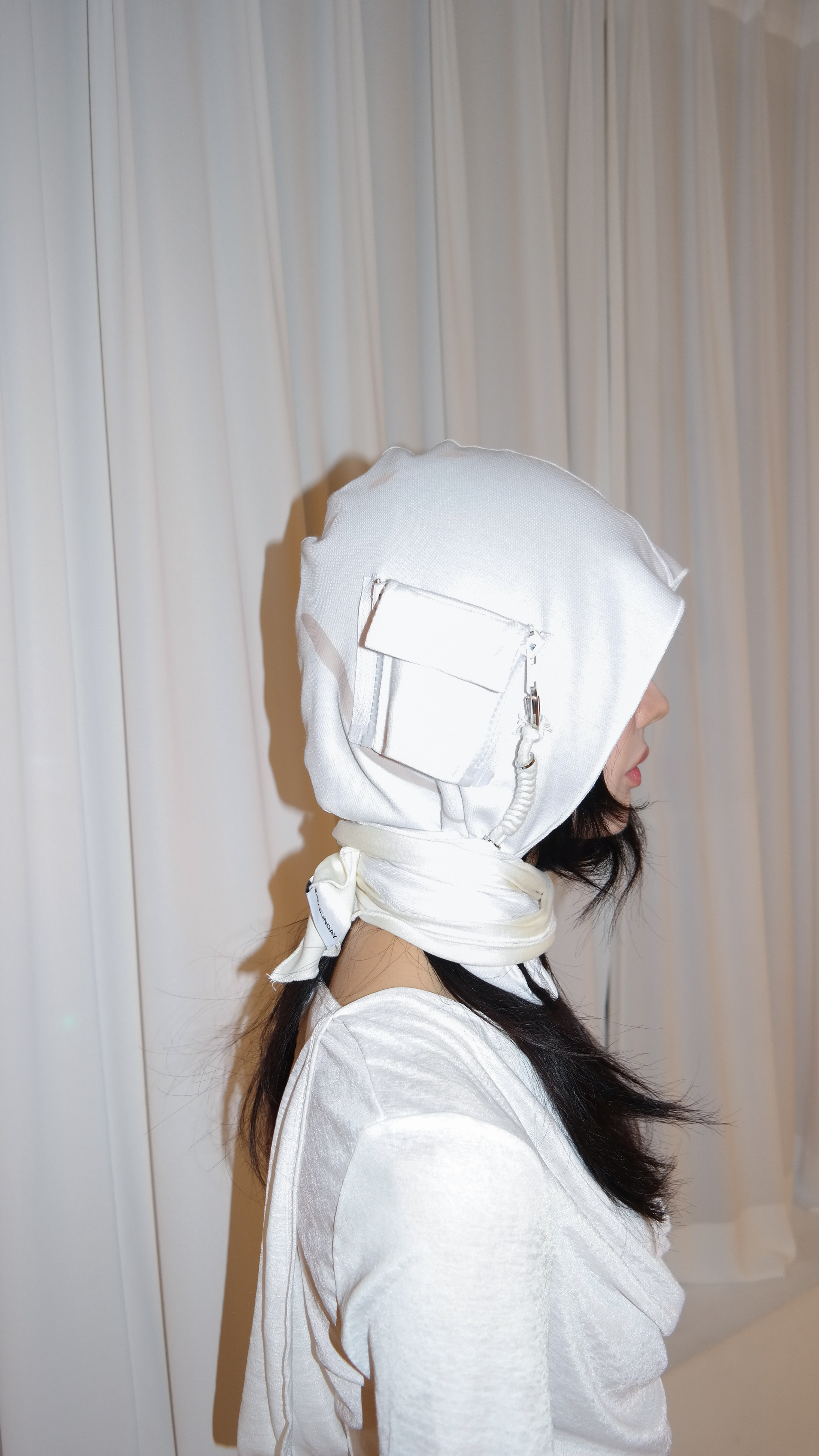 [TFSS] head scarf w pocket (white/ivory) - TFSS | 리켓