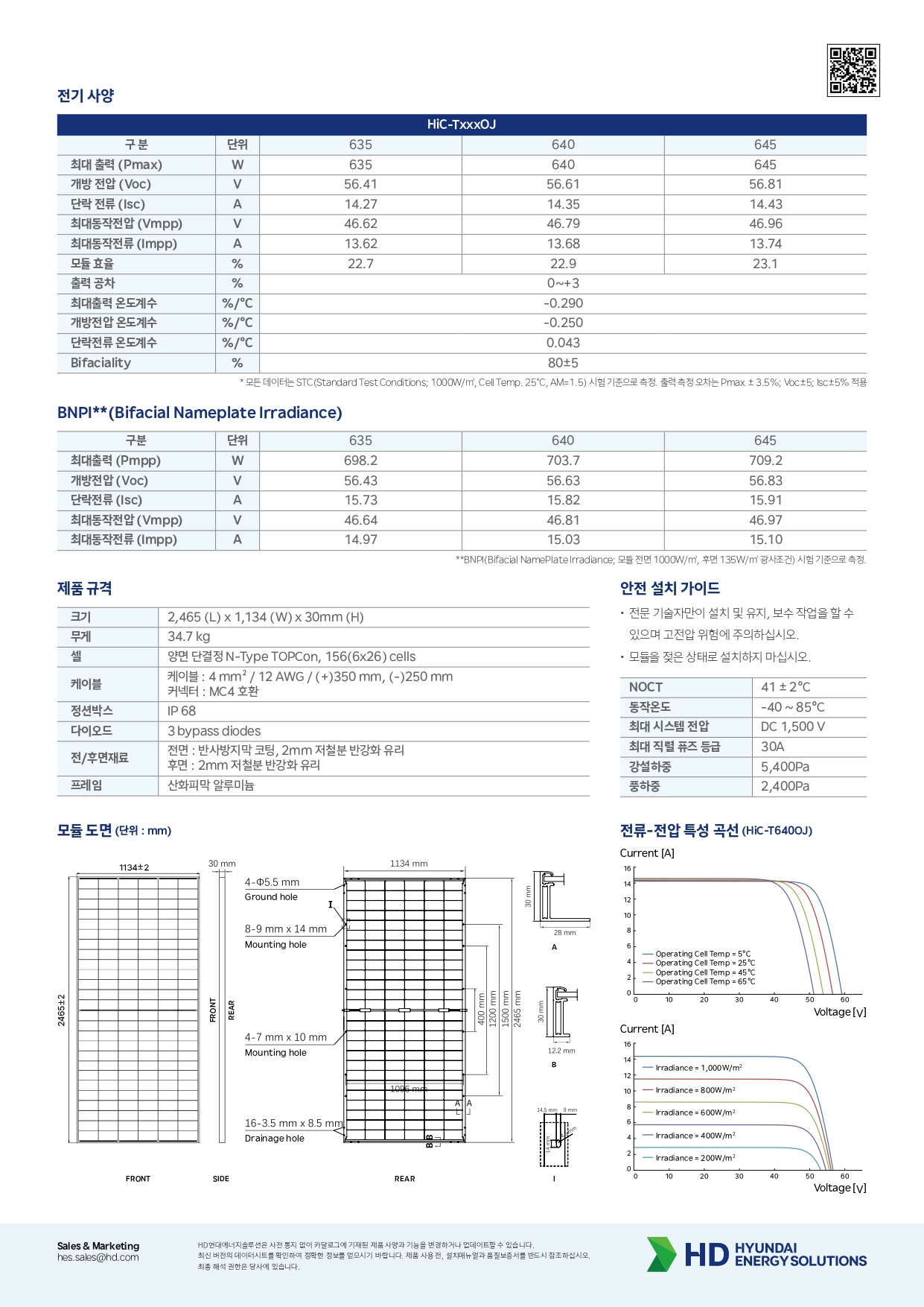 [현대에너지솔루션] HiC-T645OJ 태양광 모듈 | 645W | 무등급