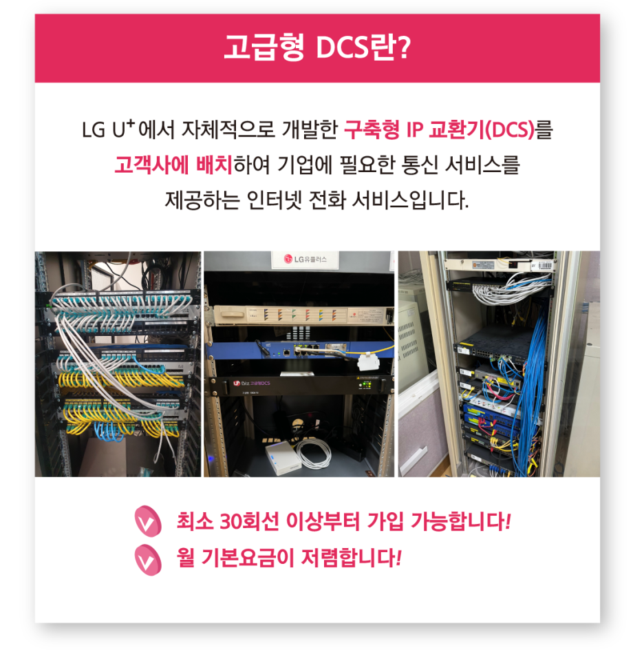 LG유플러스 고급형 DCS 소개 이미지, 기업용 IP 교환기 기능 설명