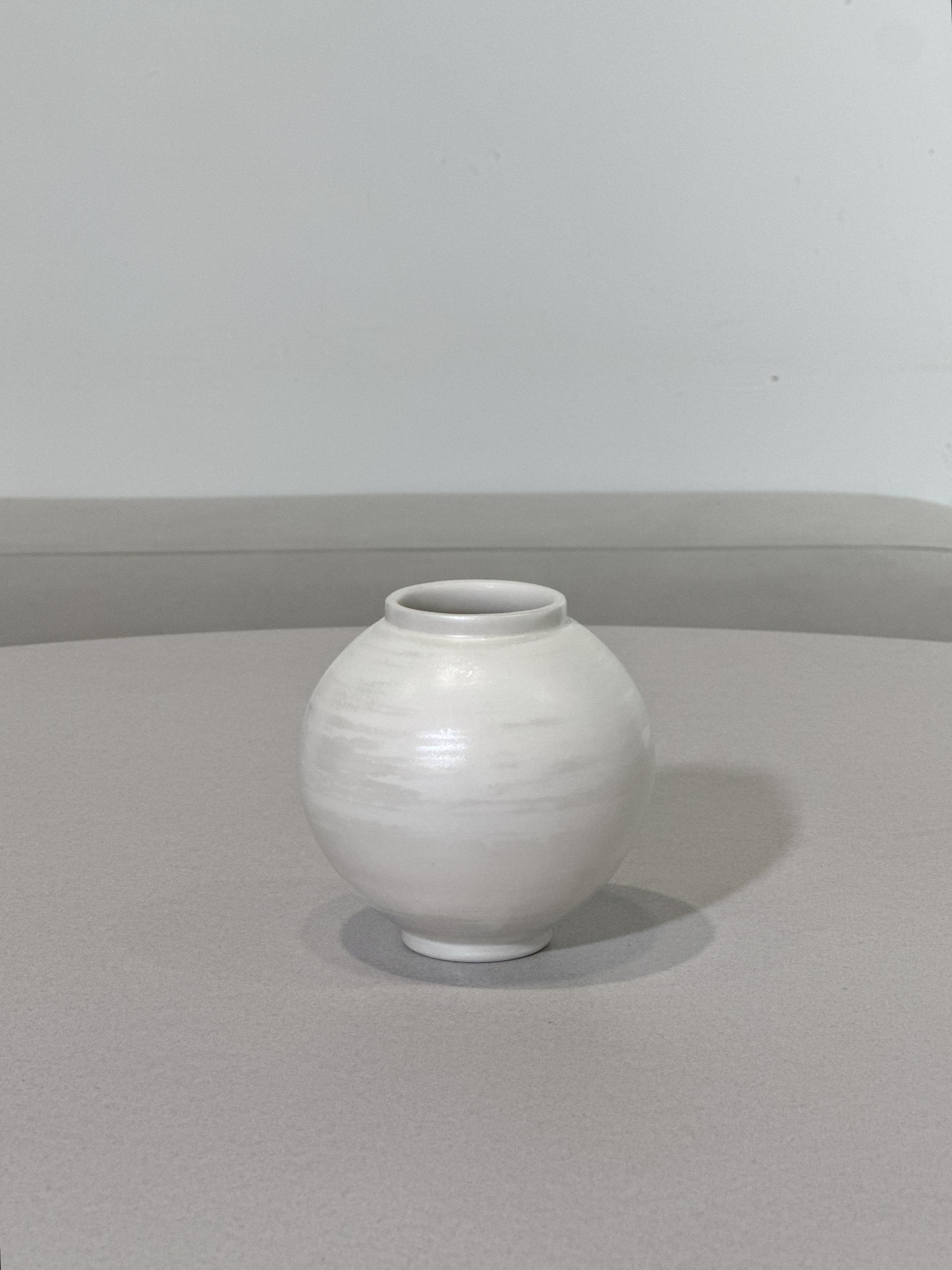 결 진주 달항아리|10호 무광