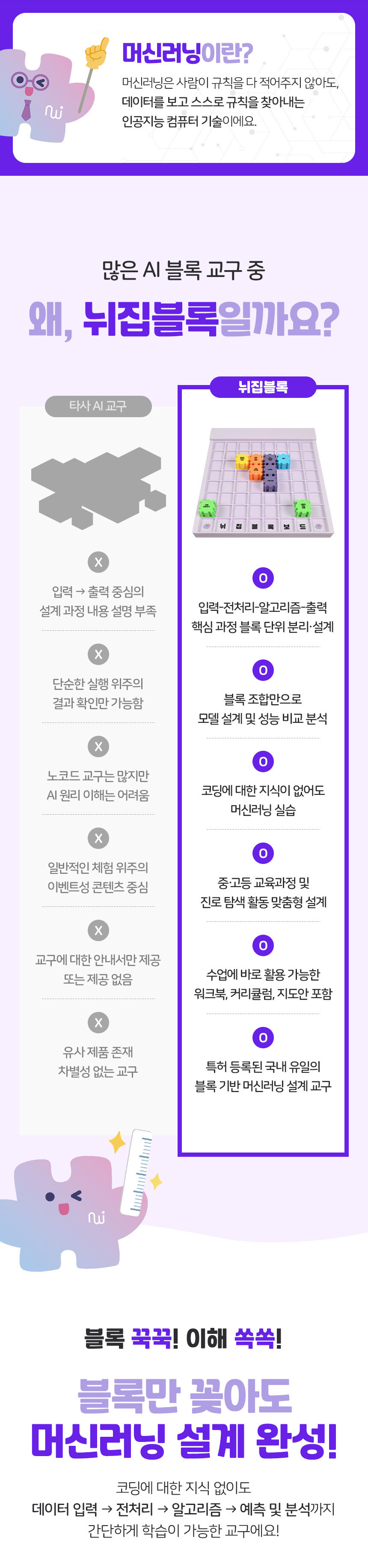 뉘집블록 타이틀과 제품 패키지를 함께 구성해 사고력 코딩 교구 이미지를 강조한 타이틀 컷