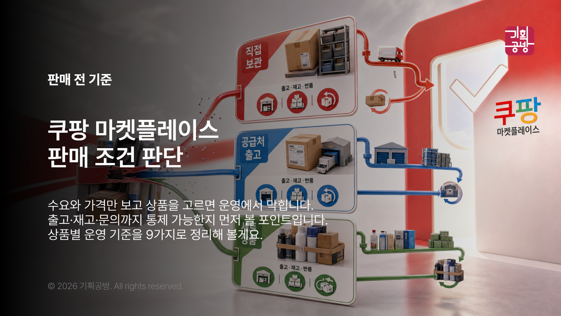 판매 방식별 운영 책임을 나눈 상품 카드