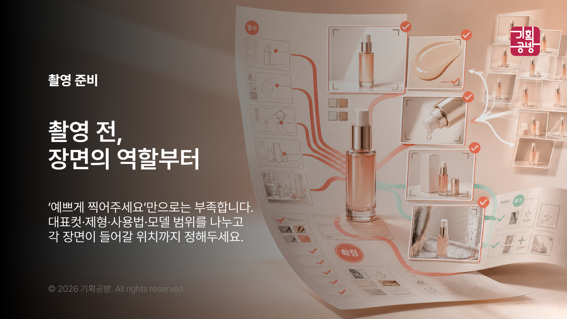 촬영 콘셉트와 필요한 장면을 정하는 회의