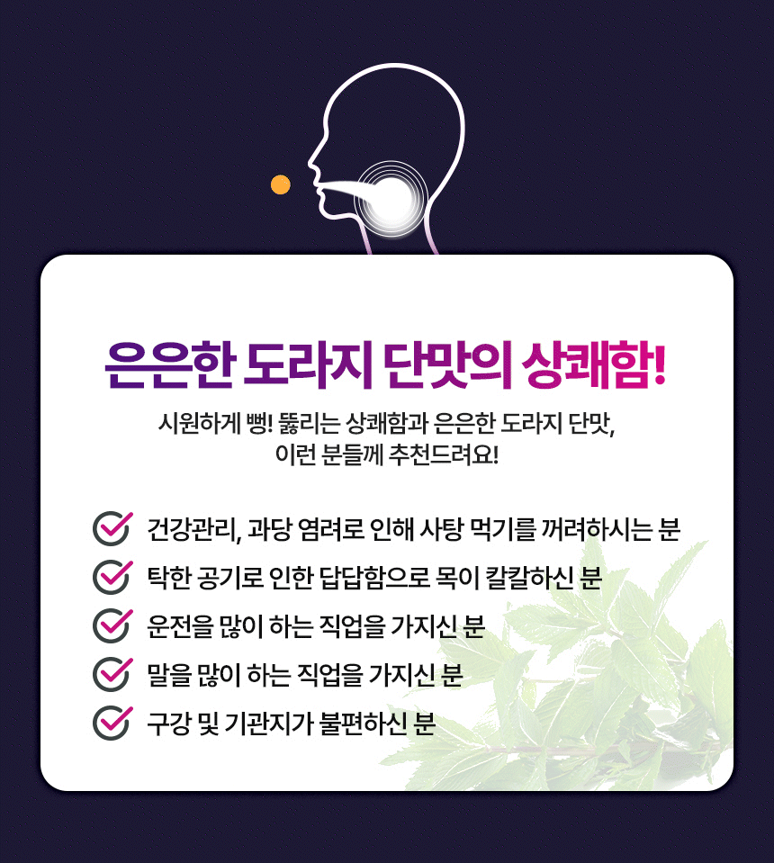 목관리 간식 포트폴리오 | 목캔디 하나로 시작하는 일상 관리 콘텐츠 중심 상세페이지