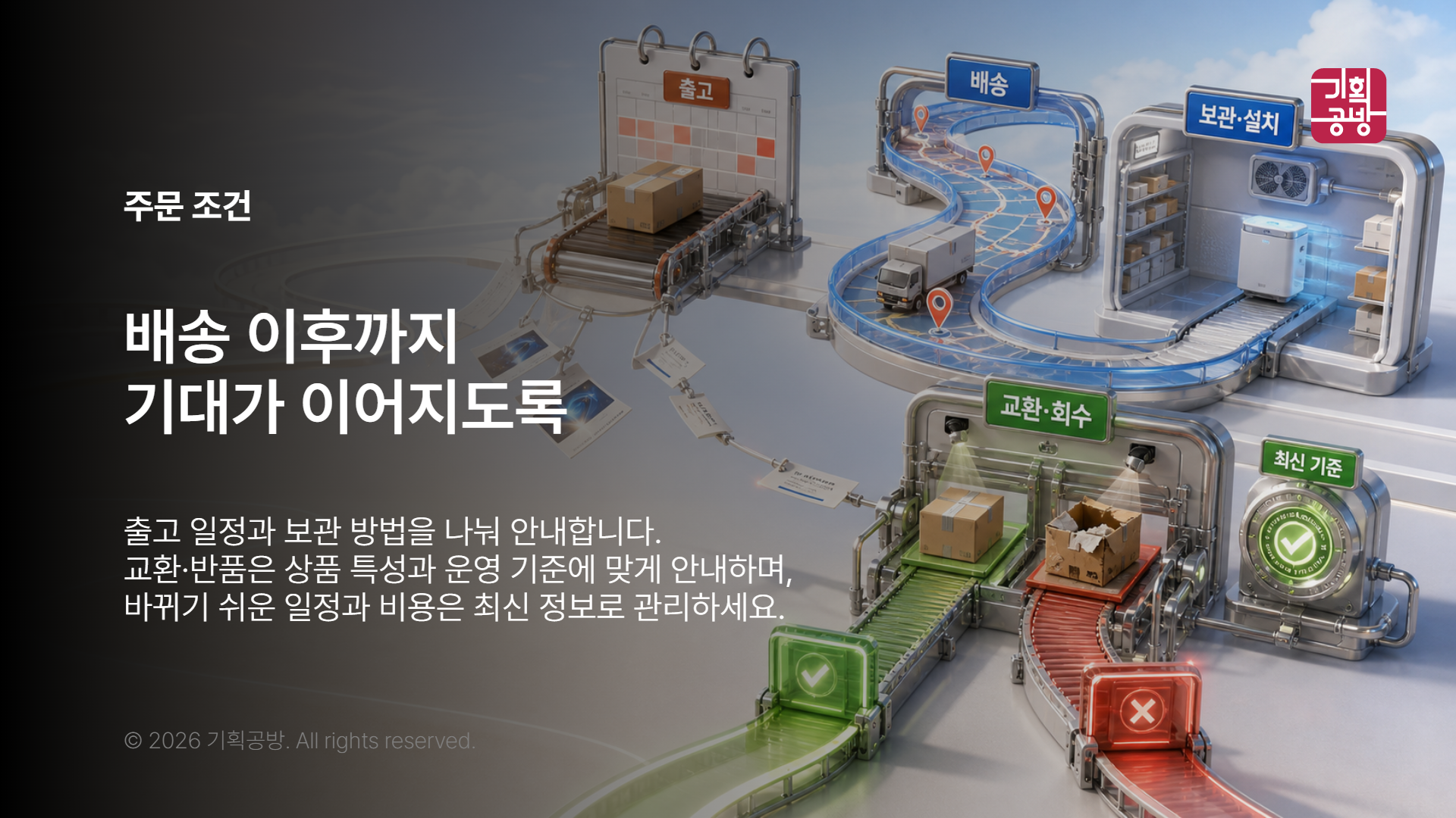 배송과 보관 조건을 나눈 주문 안내 영역