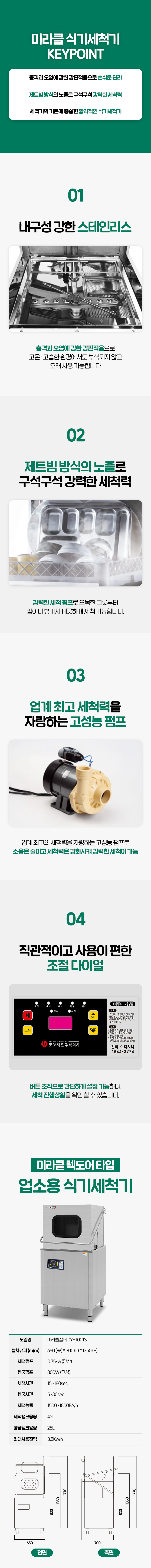 식기세척기 포트폴리오 | 자동화 주방 설비 중심의 상세페이지 디자인 콘텐츠