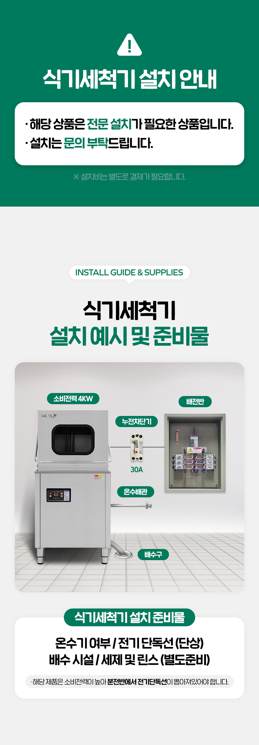 주방용품 포트폴리오 | 업소용 식기세척기 중심 위생 설비 콘텐츠 디자인