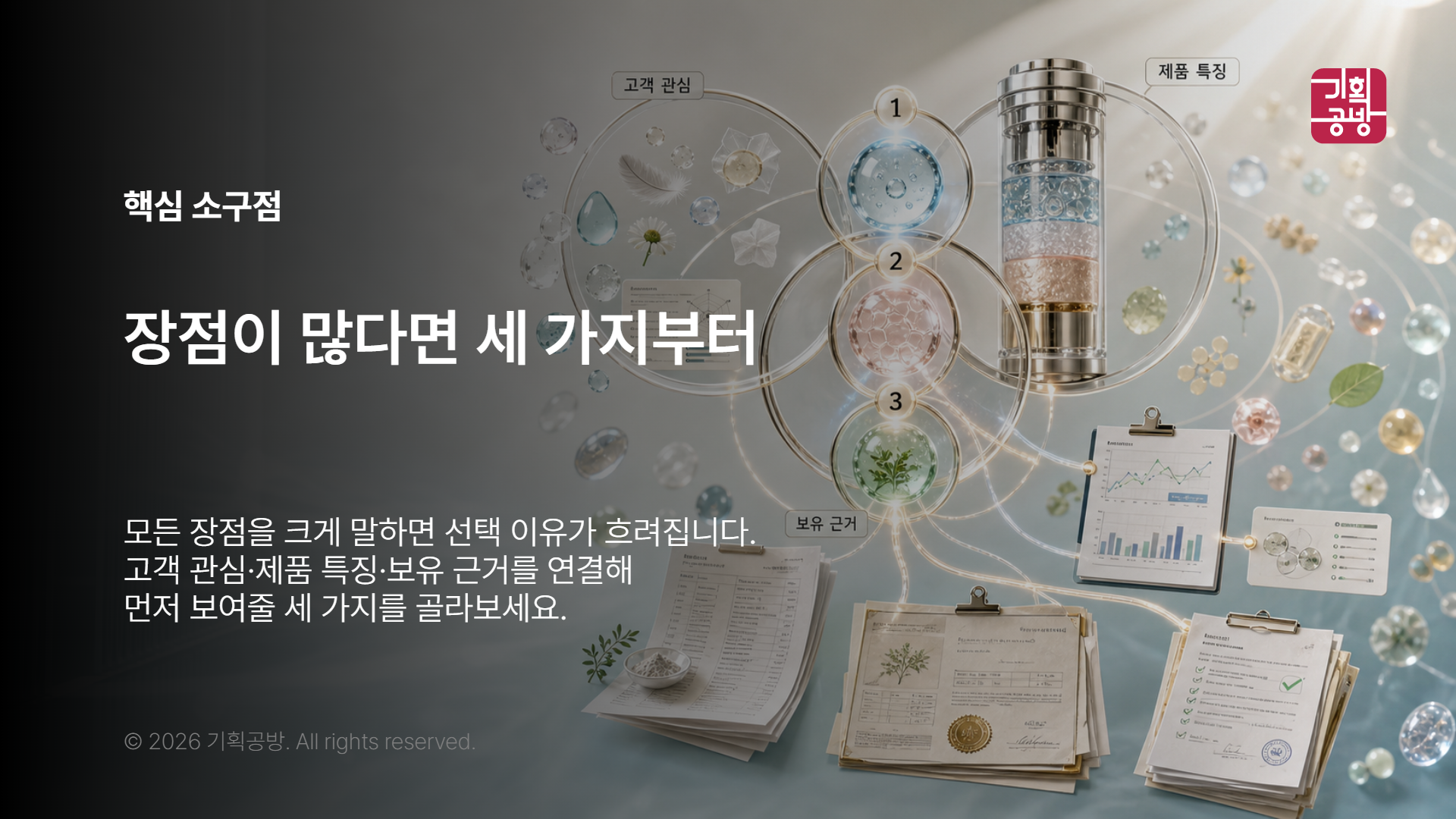 핵심 소구점과 성분 근거를 연결하는 작업