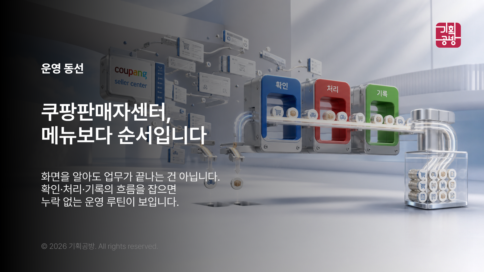 메뉴별 업무 목적을 나눈 운영 흐름도
