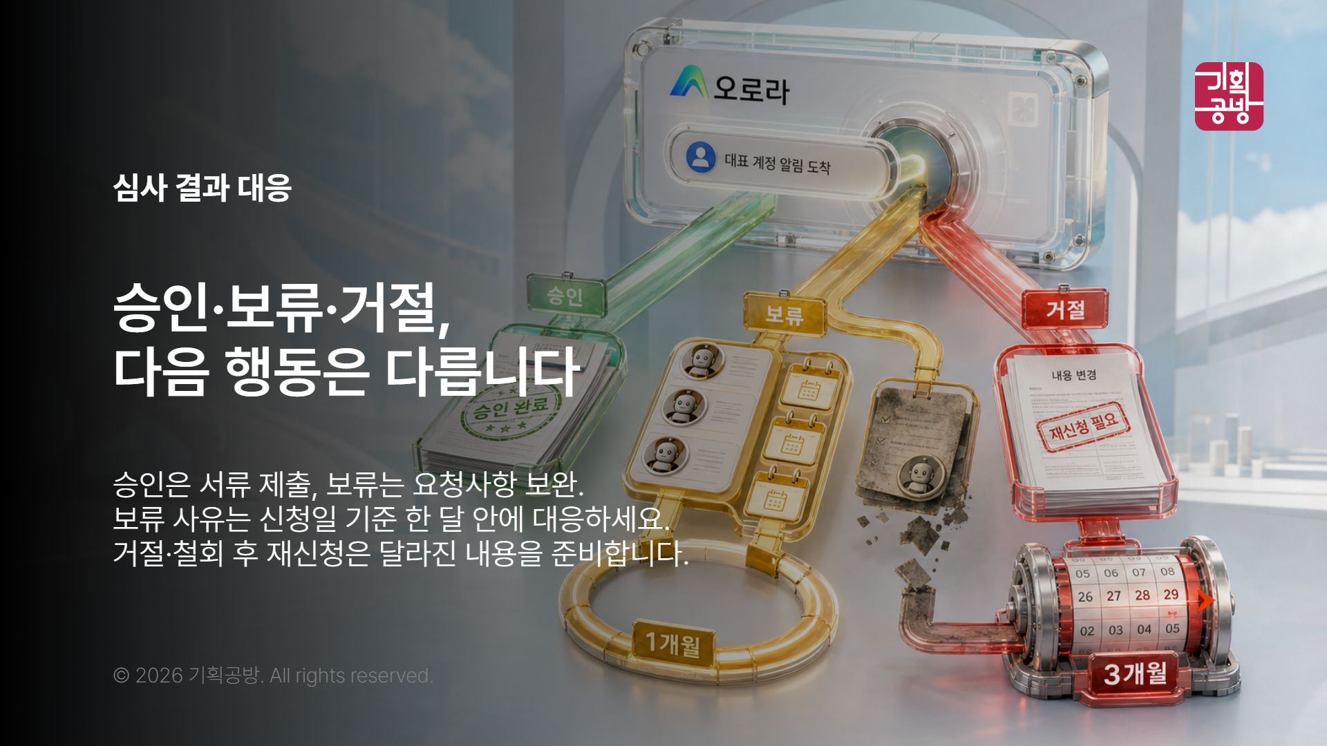 입점 결과와 보완 사유를 확인하는 화면