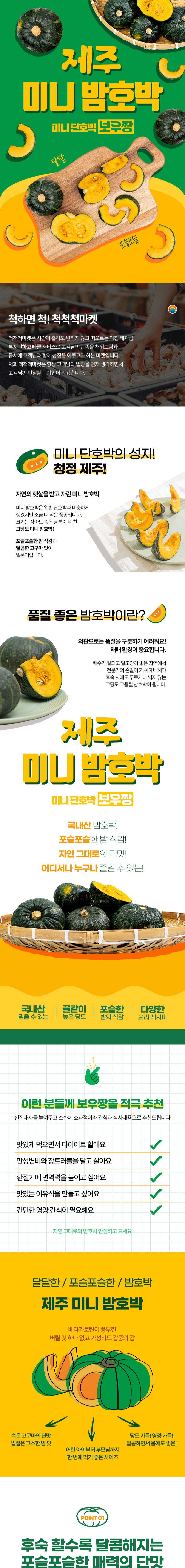단호박 포트폴리오 | 제주산 미니 밤호박의 당도와 영양을 담은 상세페이지 구성
