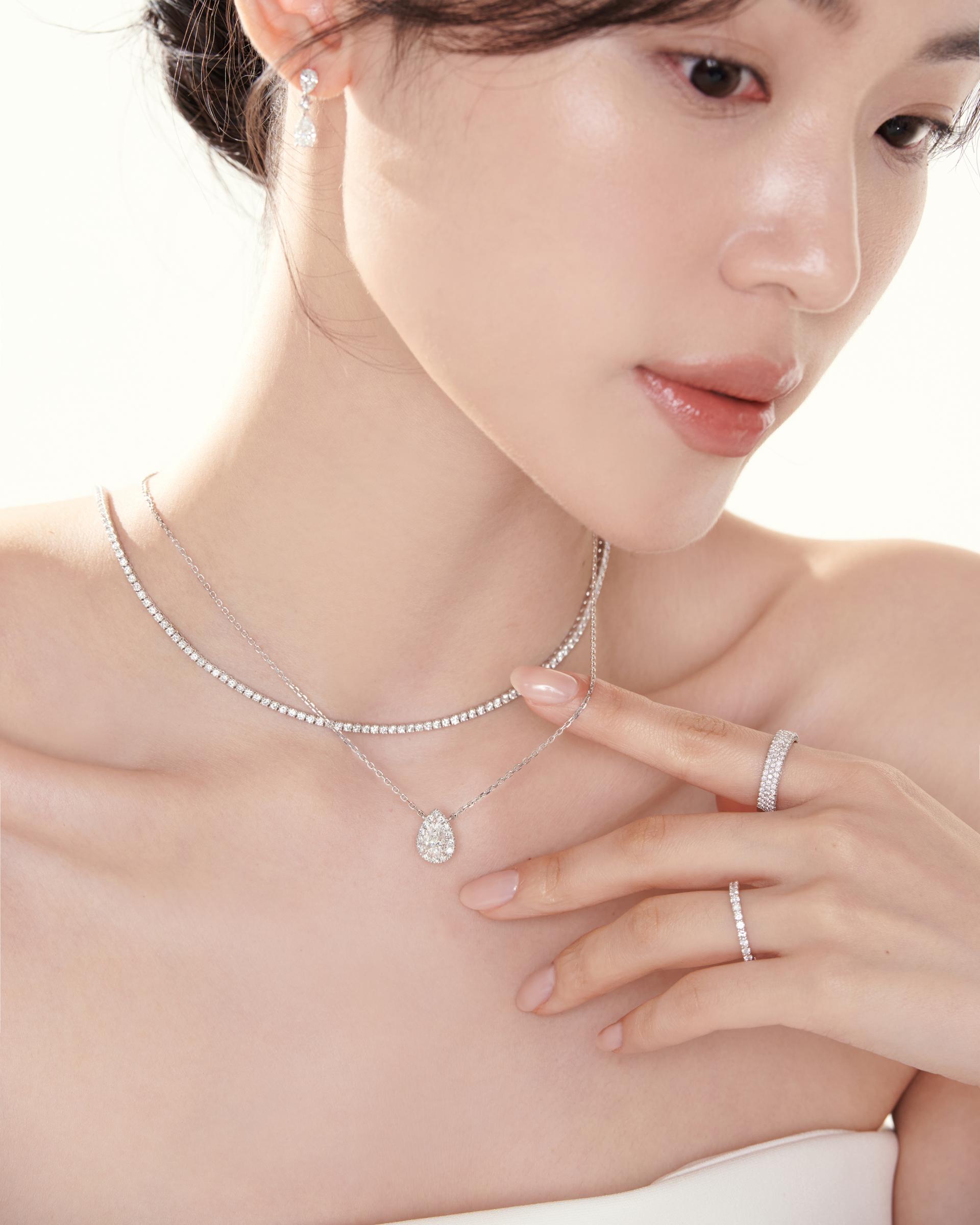 싱글 헤일로 페어컷 목걸이