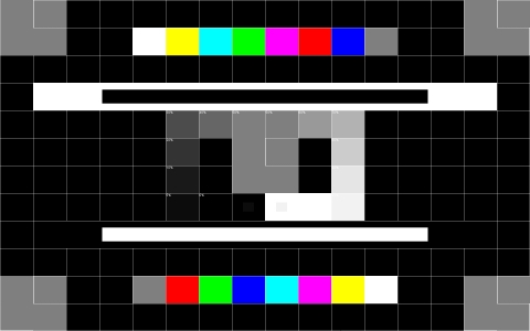 ColorTaster에 통합된 스크린테스트 V.3.2의 육안 테스트 패턴