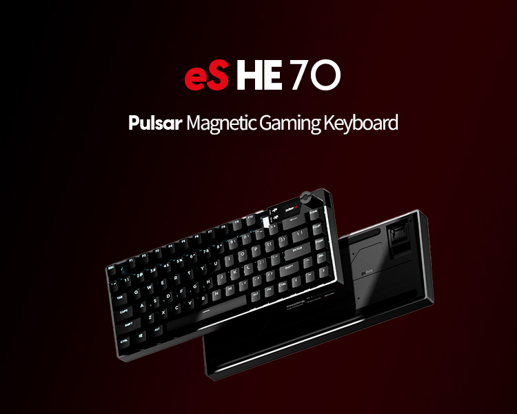 펄사 Pulsar eS HE 70 마그네틱 미니 게이밍 유선키보드 (영문 블랙)