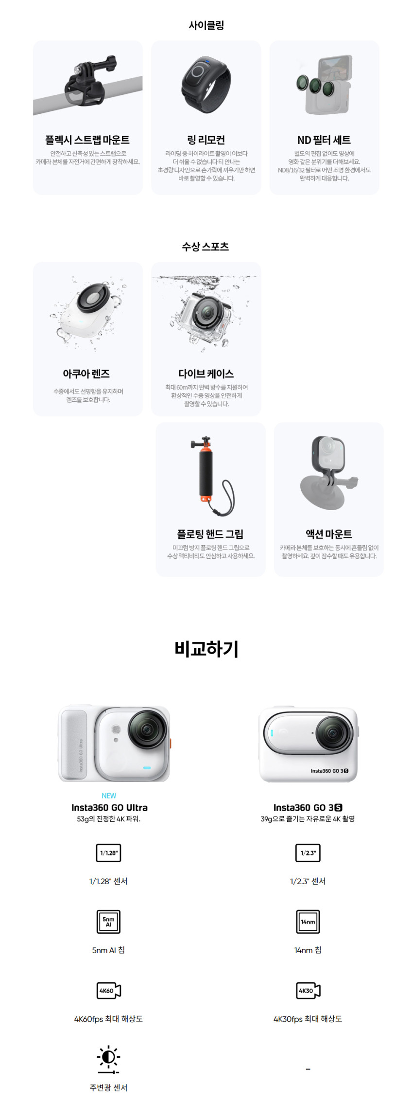 인스타360 GO Ultra 라이프스타일 번들 액션 (아크틱 화이트/메모리 미포함)