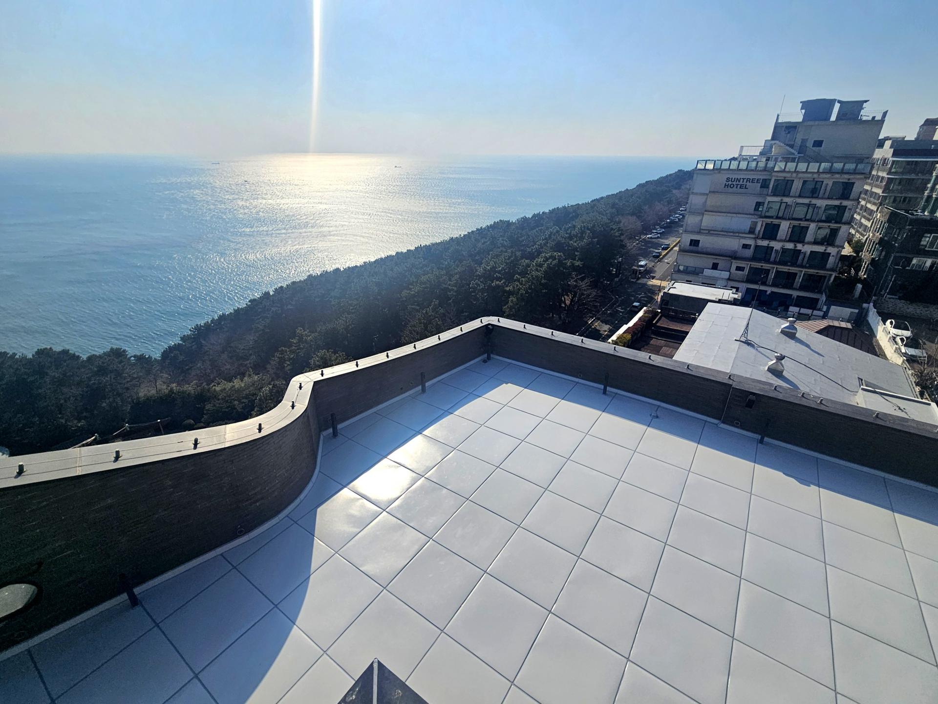 부산 해운대 H사 빌딩 옥상방수 스틸방수 스테인리스옥상방수 스테인리스 스텐방수 시공현장 (주)연합스틸 보강형 시공후