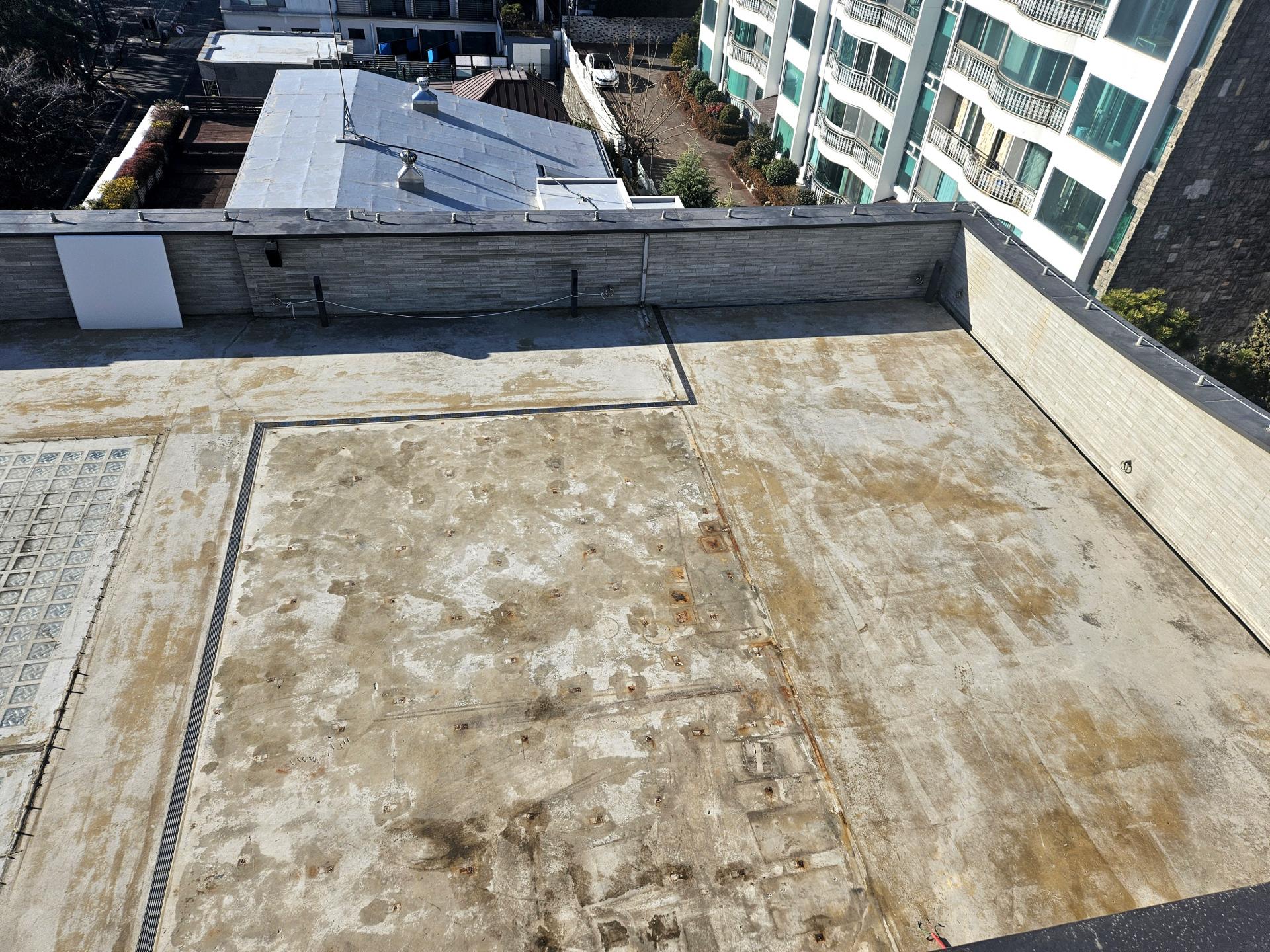 부산 해운대 H사 빌딩 옥상방수 스틸방수 스테인리스옥상방수 스테인리스 스텐방수 시공현장 (주)연합스틸 보강형 시공전