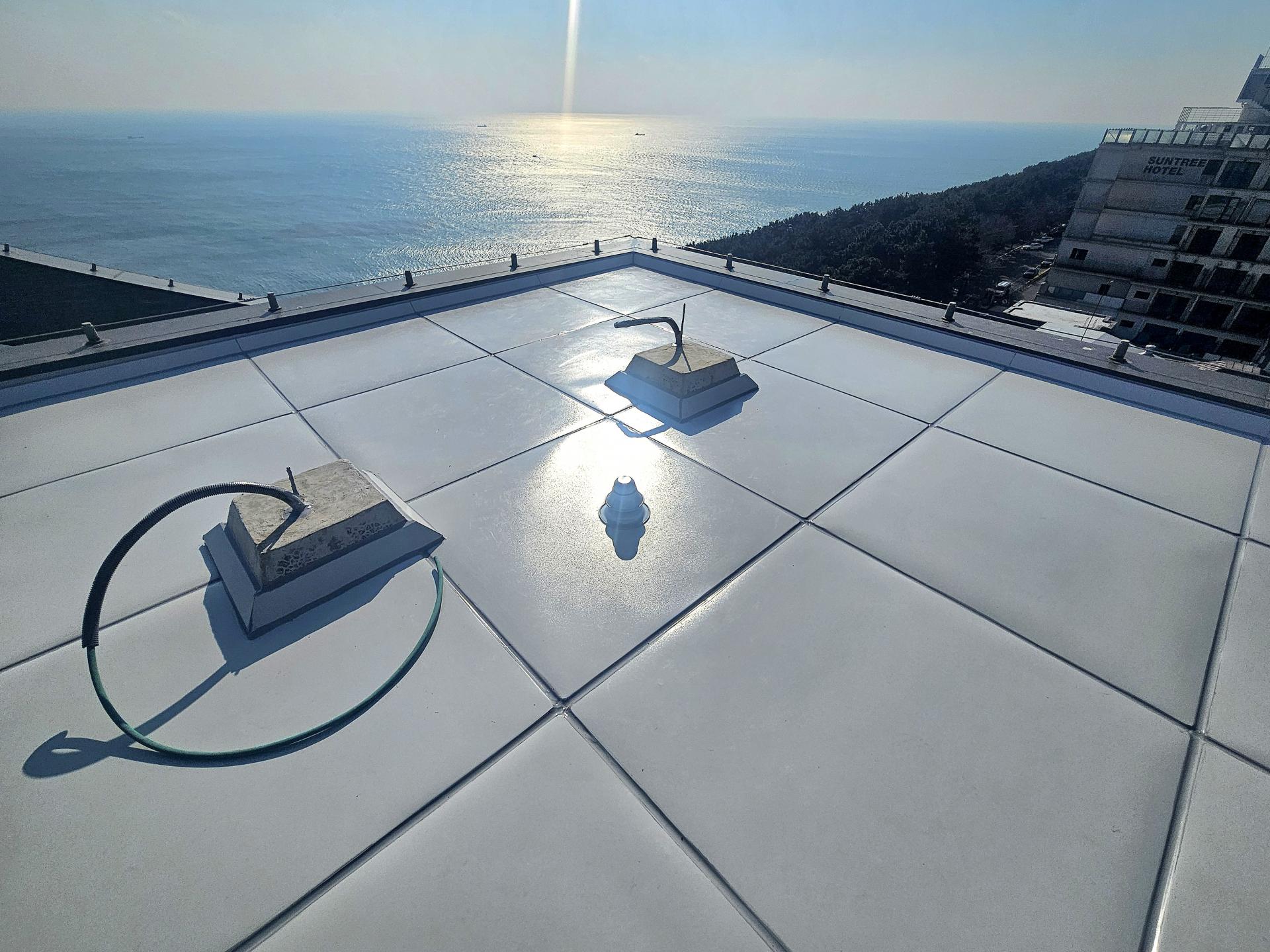 부산 해운대 H사 빌딩 옥상방수 스틸방수 스테인리스옥상방수 스테인리스 스텐방수 시공현장 (주)연합스틸 보강형 시공후