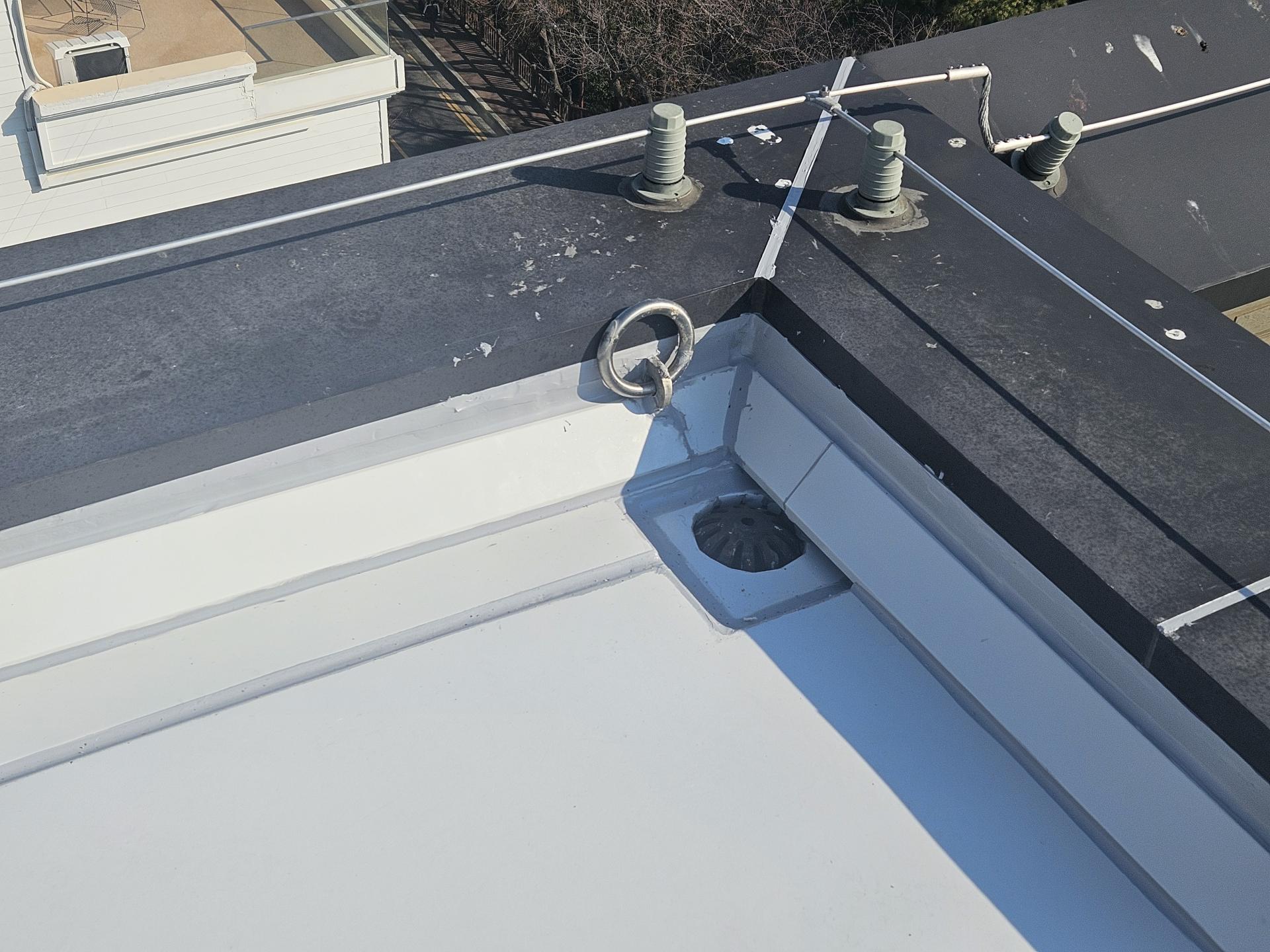 부산 해운대 H사 빌딩 옥상방수 스틸방수 스테인리스옥상방수 스테인리스 스텐방수 시공현장 (주)연합스틸 보강형 시공후