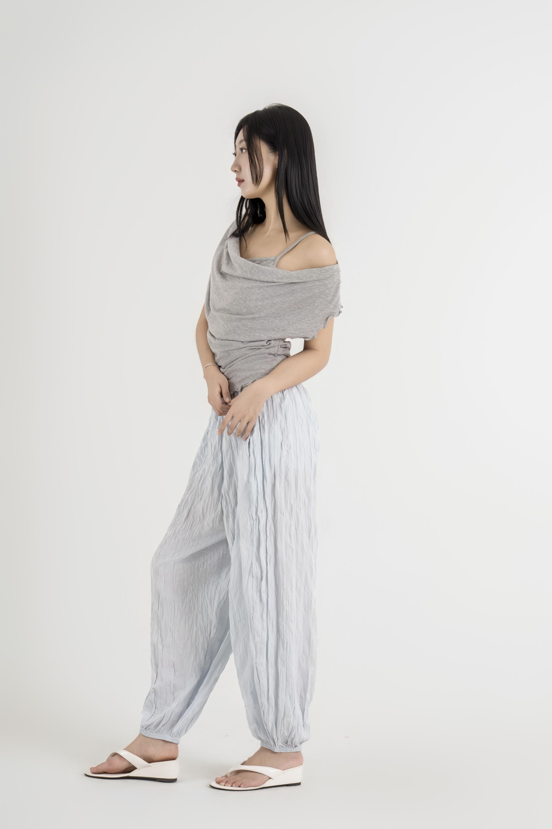 텍스처 볼륨 하렘 팬츠