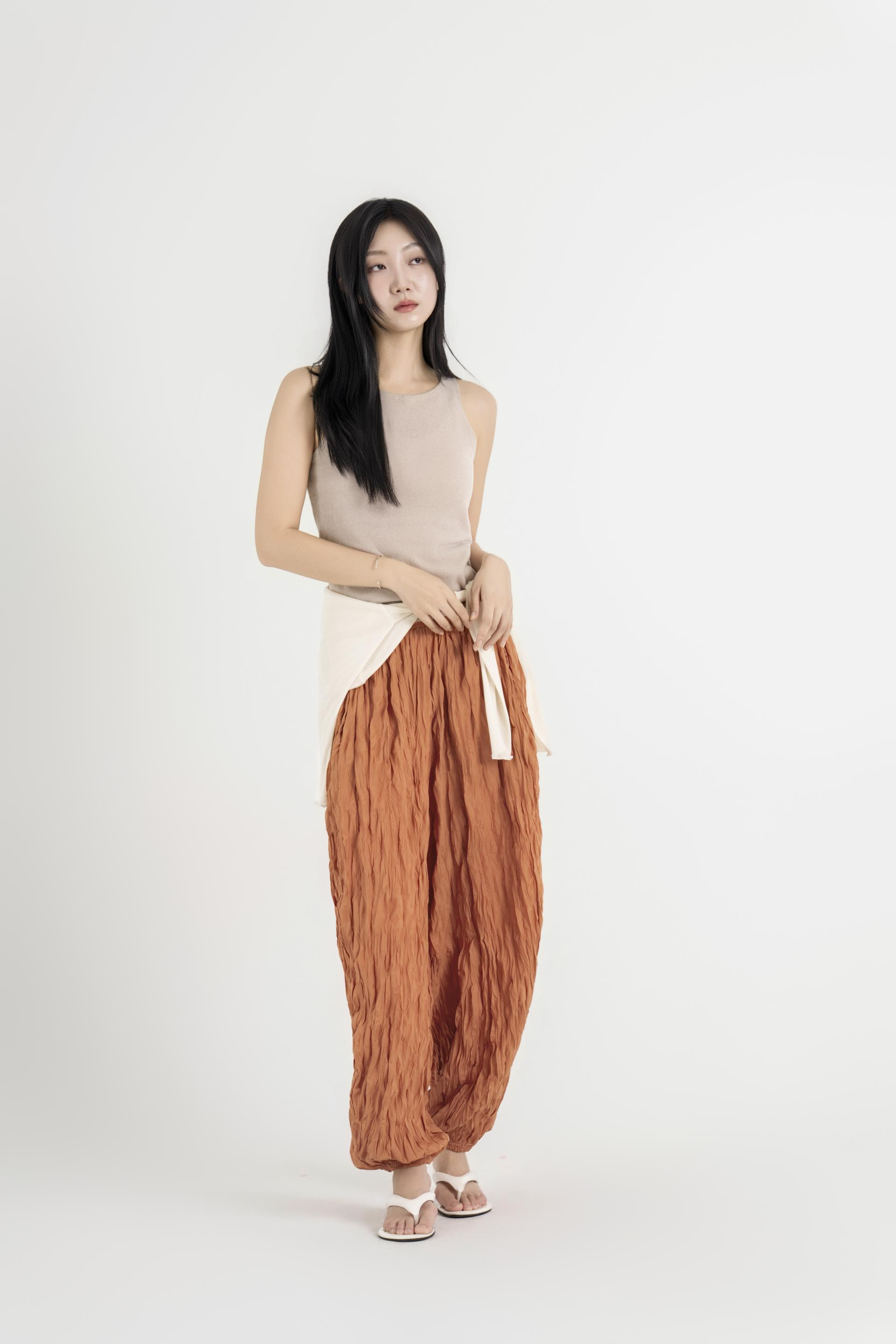텍스처 볼륨 하렘 팬츠