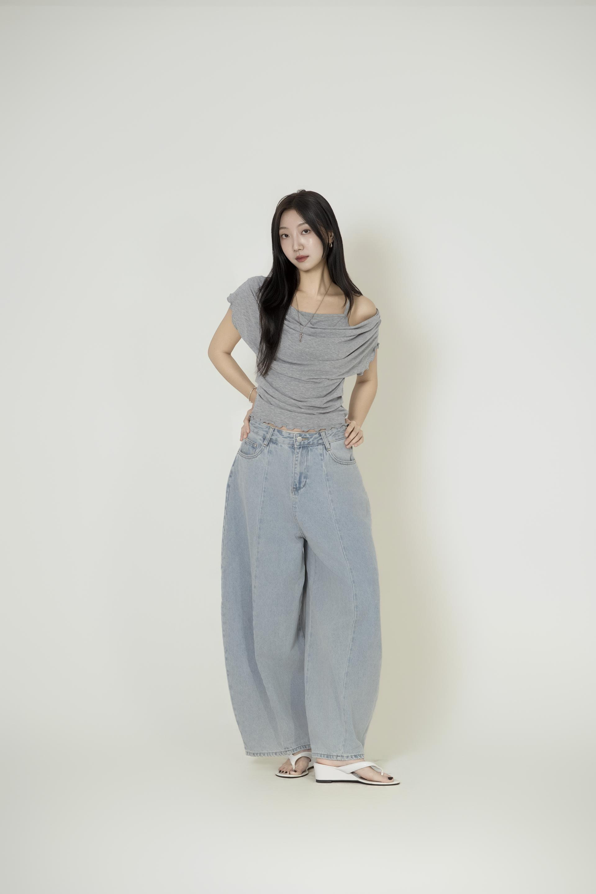 배색 리본칼라 크롭 투피스 복제