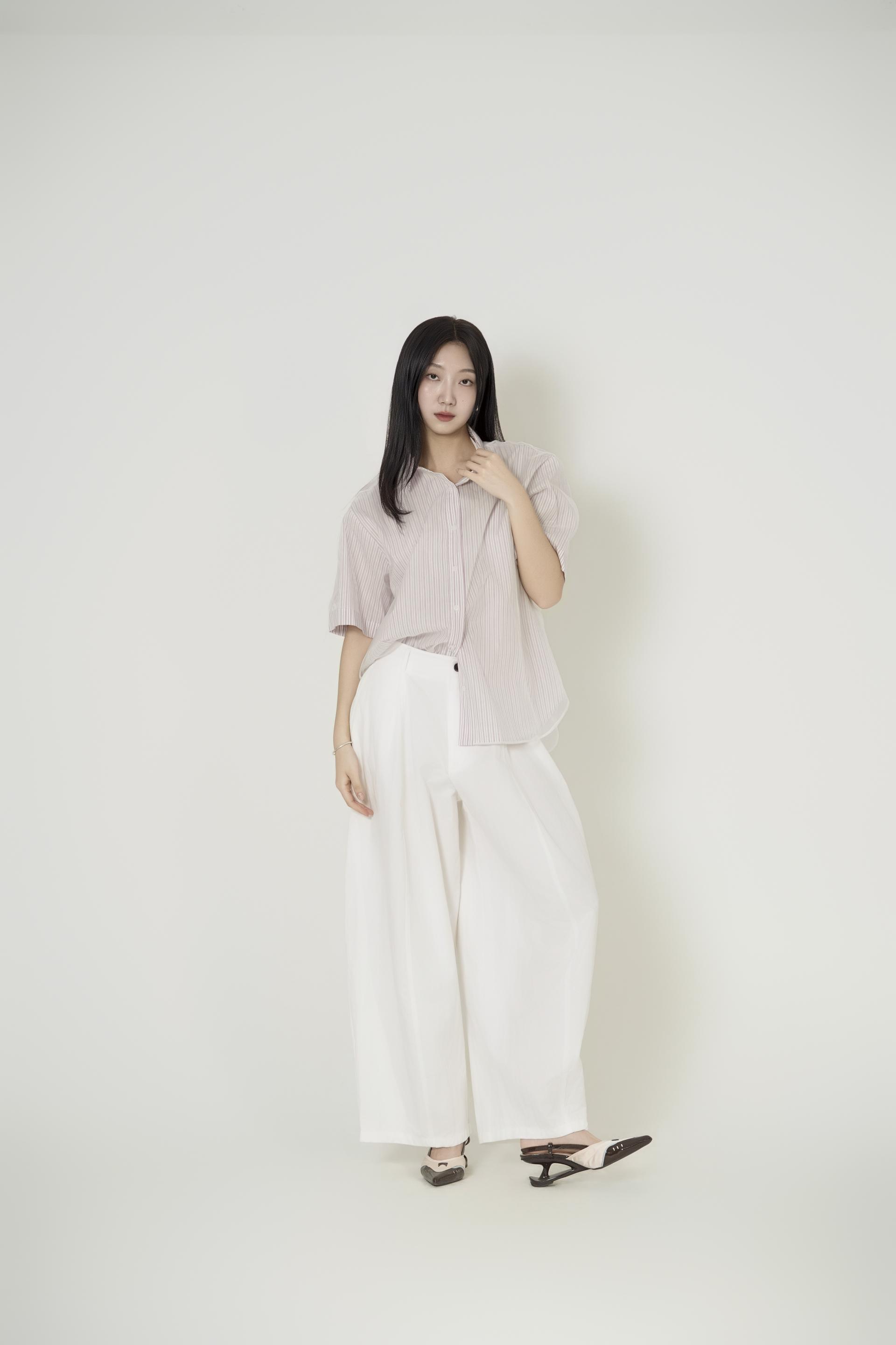 시스루 오간자 레이어드 셔츠