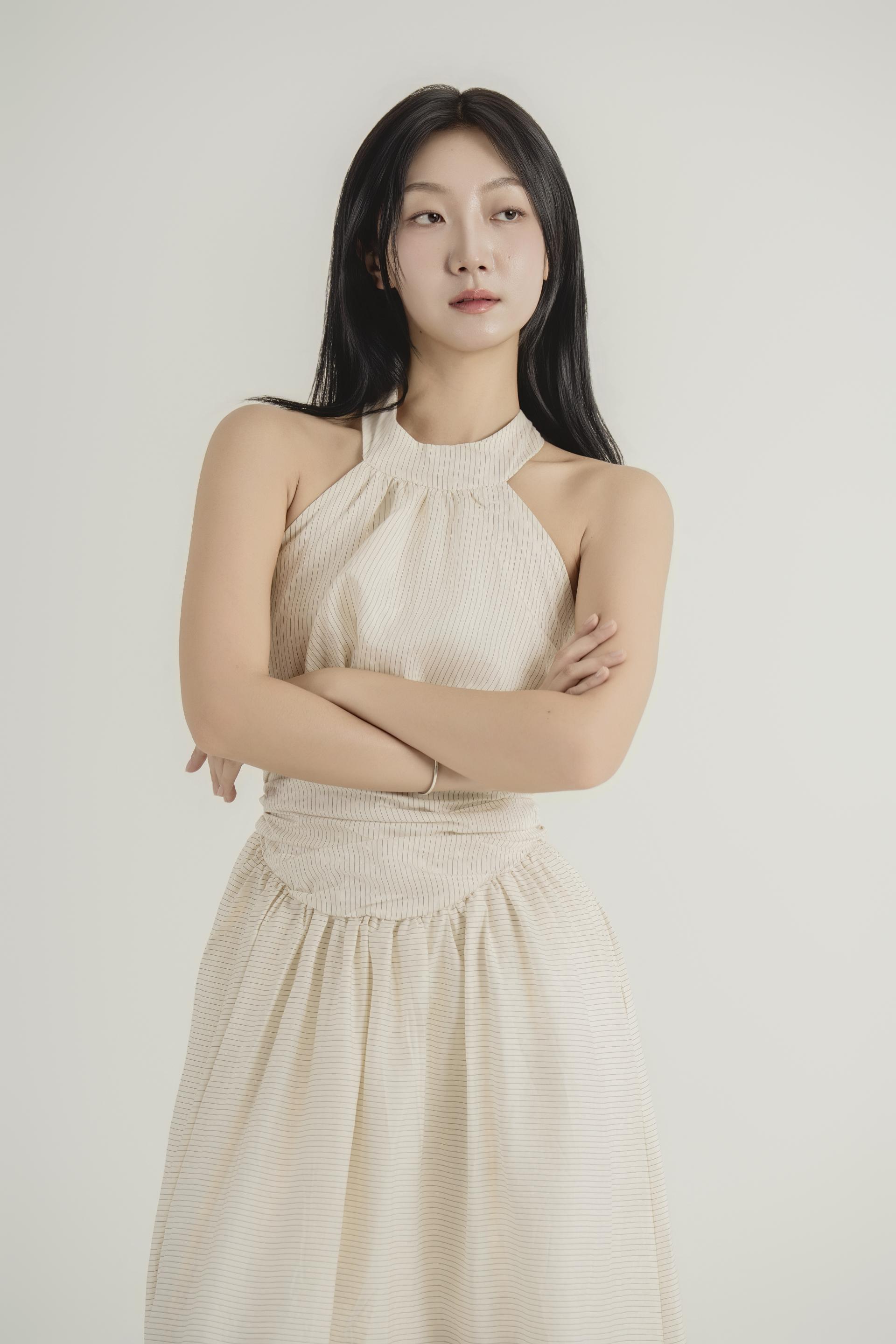 셔링 웨이스트 홀터 원피스