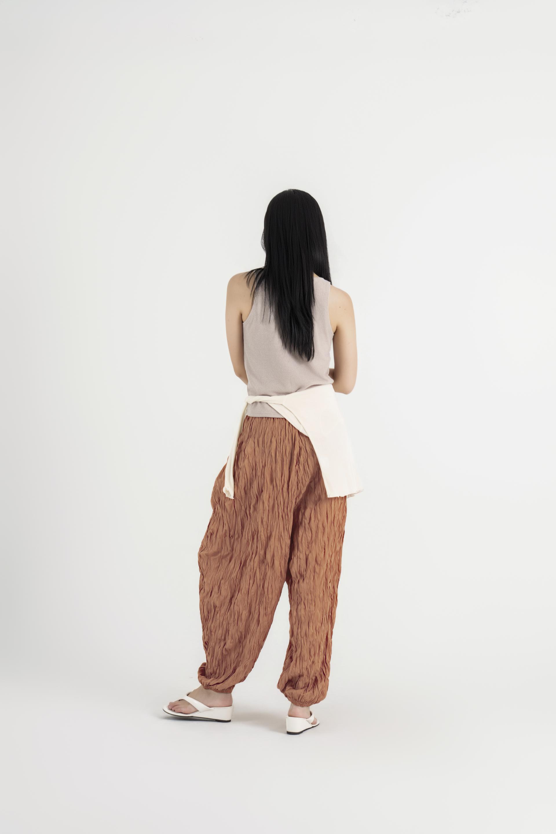 텍스처 볼륨 하렘 팬츠