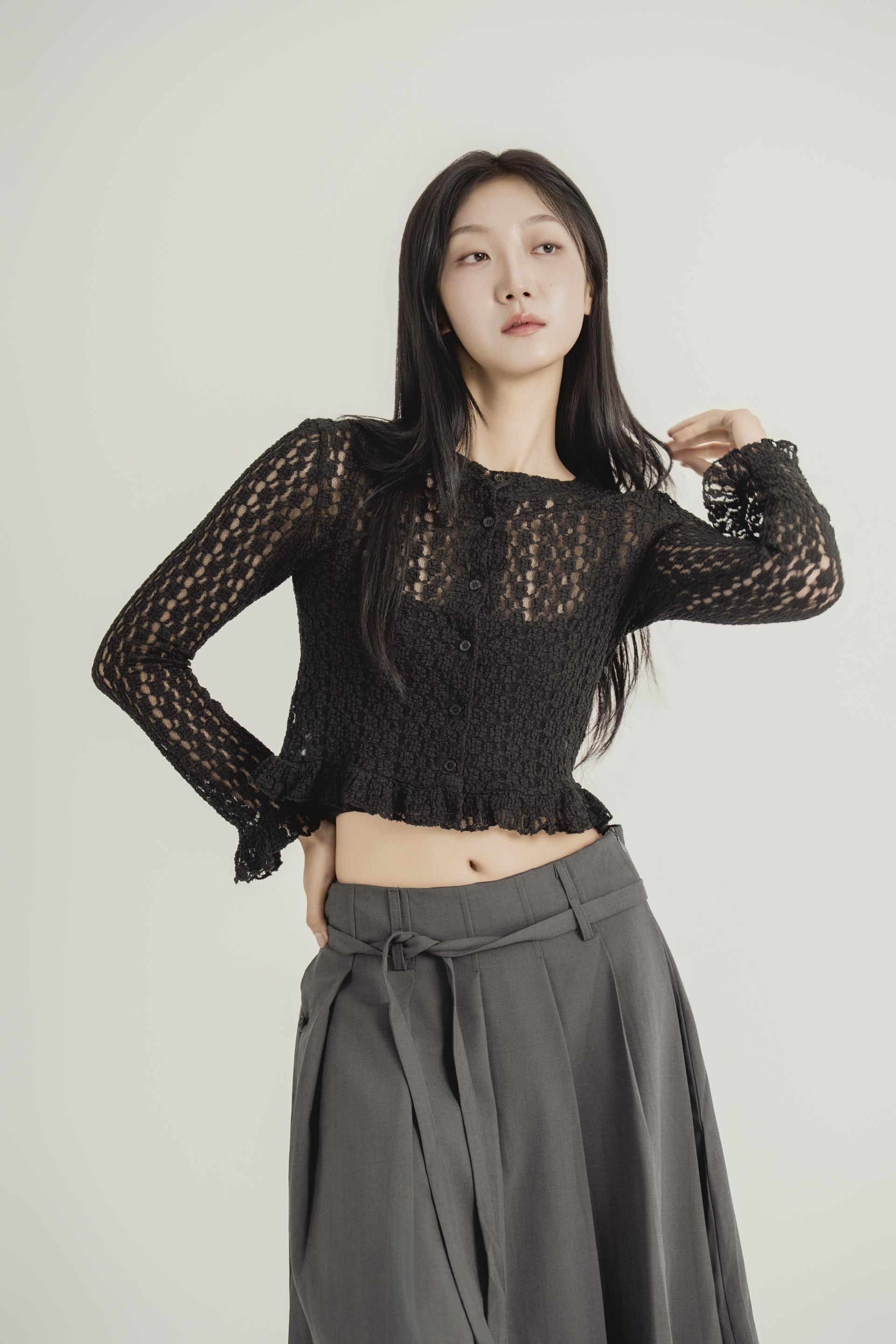 레이스 시어 크롭 가디건