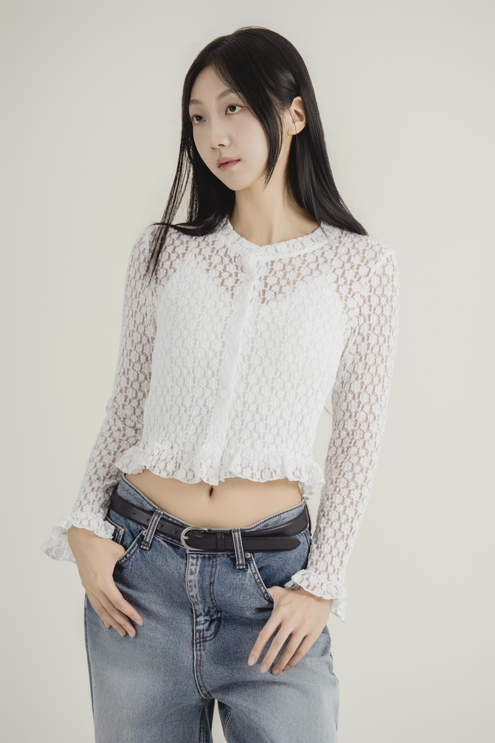 레이스 시어 크롭 가디건
