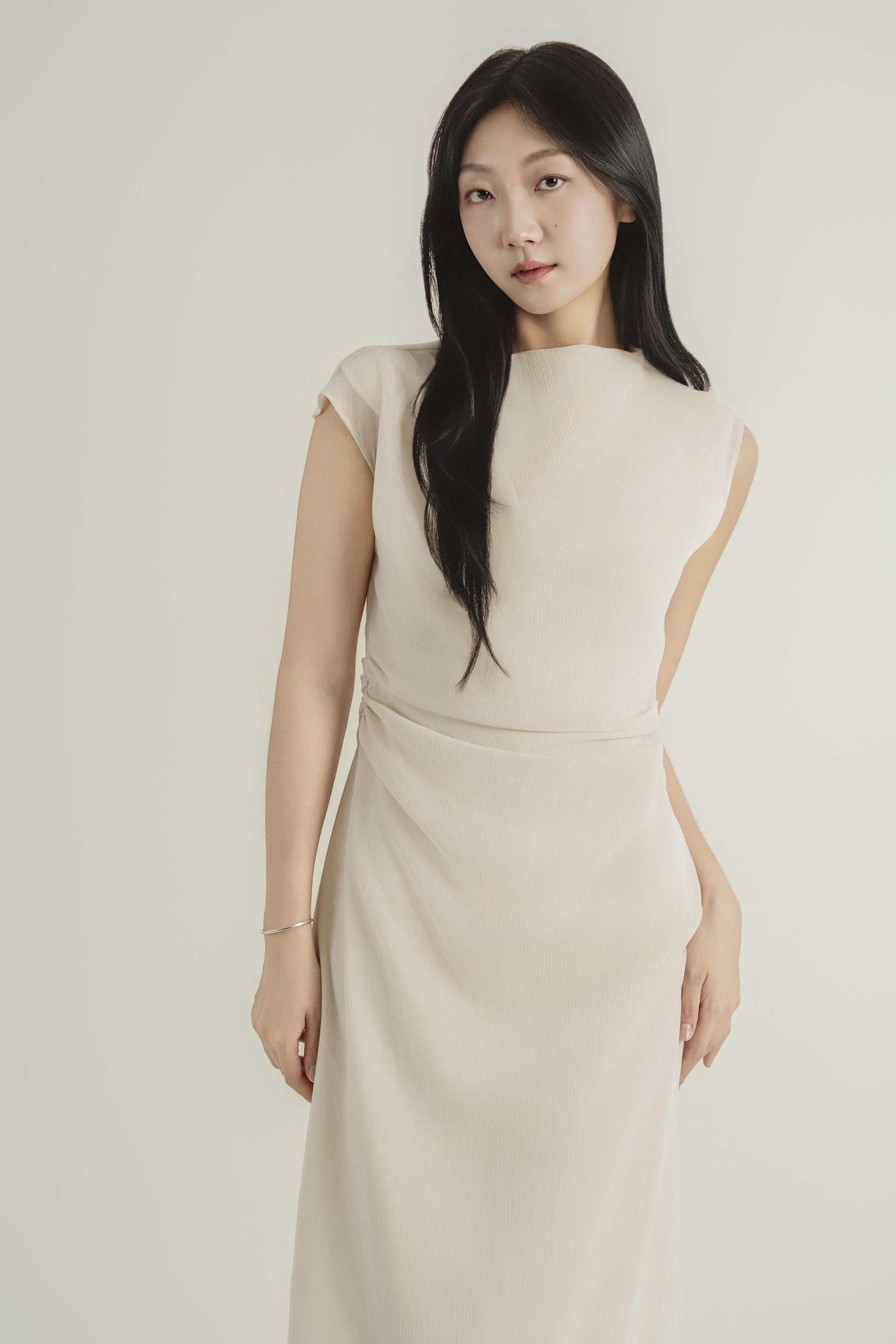 시어 레이어드 슬리브리스 원피스