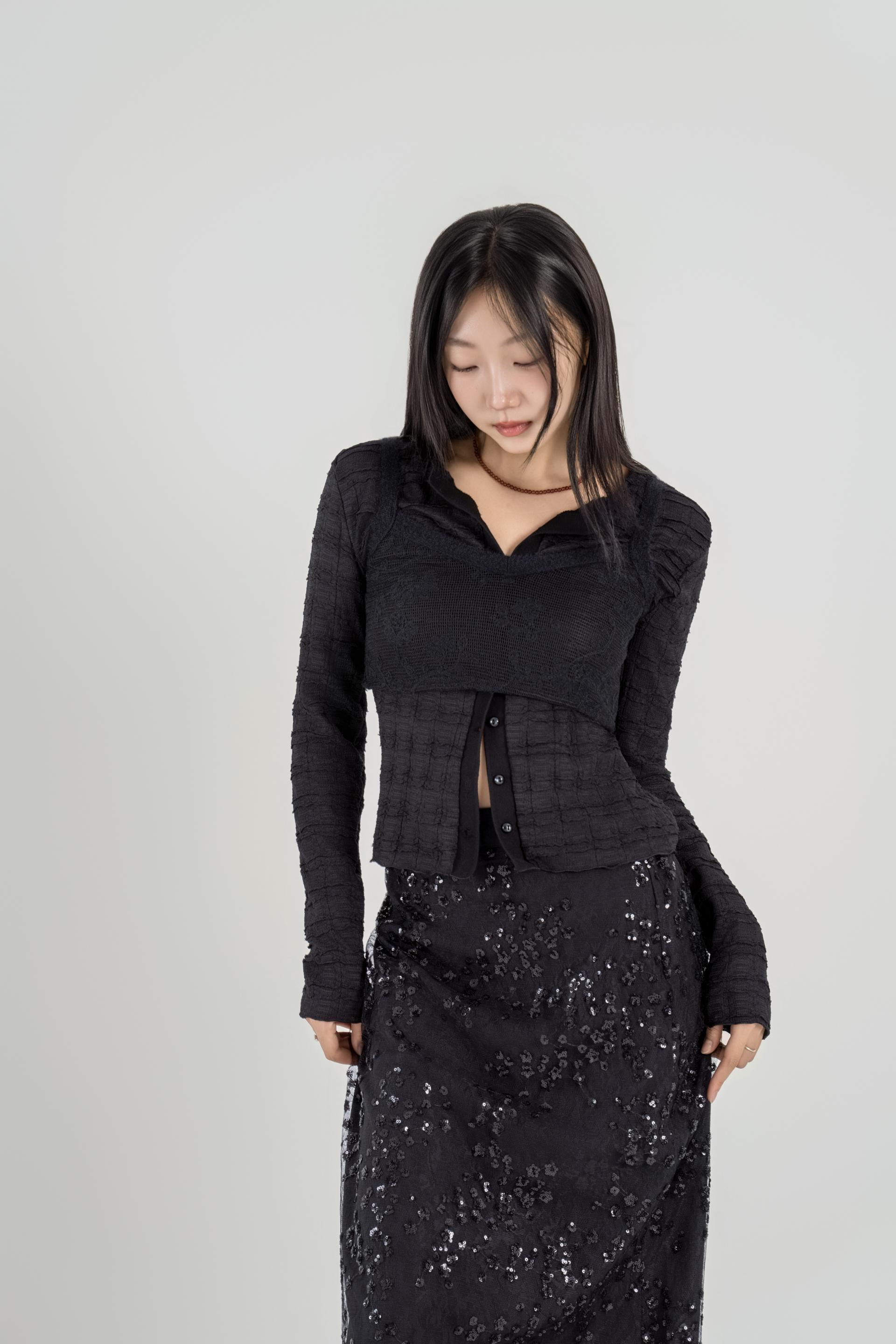 링클웨이브 시어 가디건