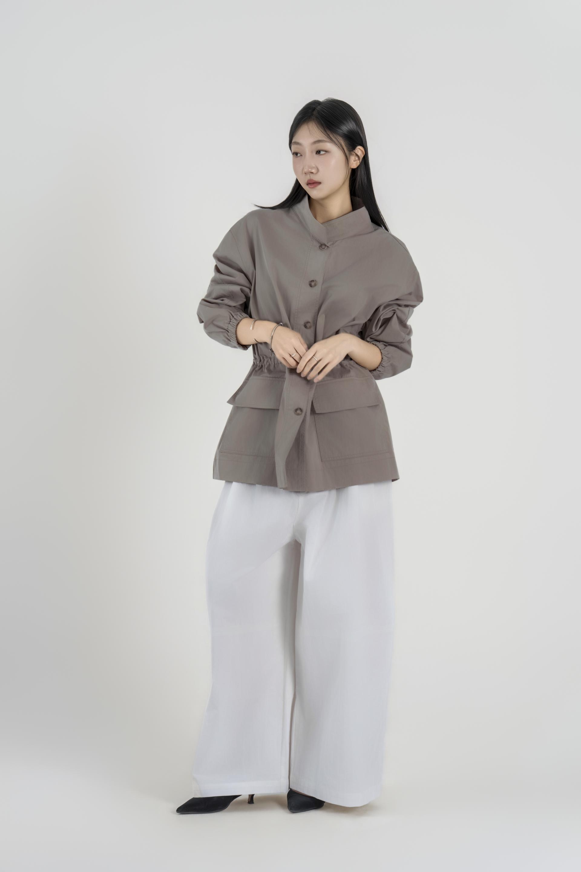 핀턱 볼륨 와이드 팬츠
