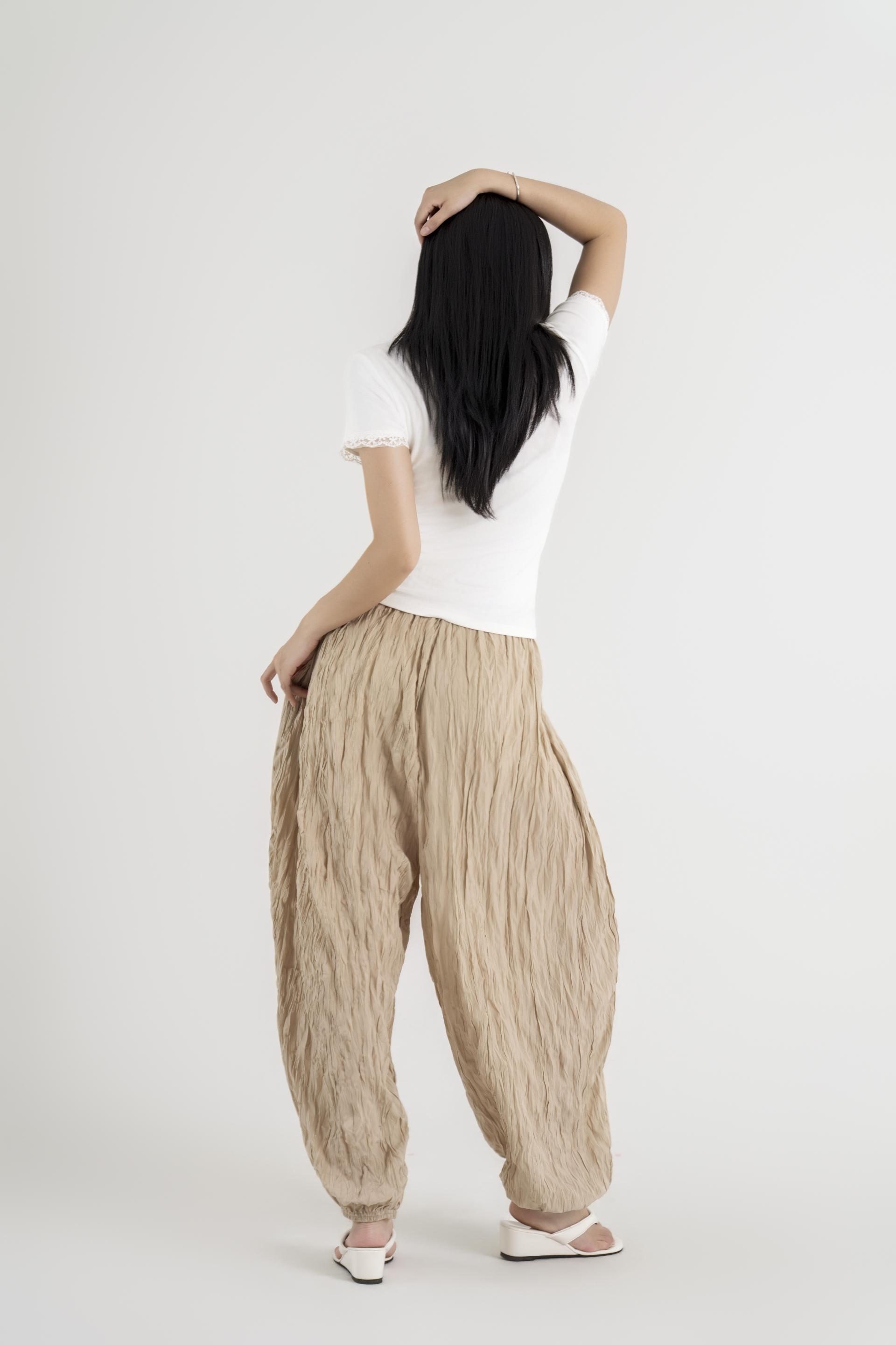 텍스처 볼륨 하렘 팬츠