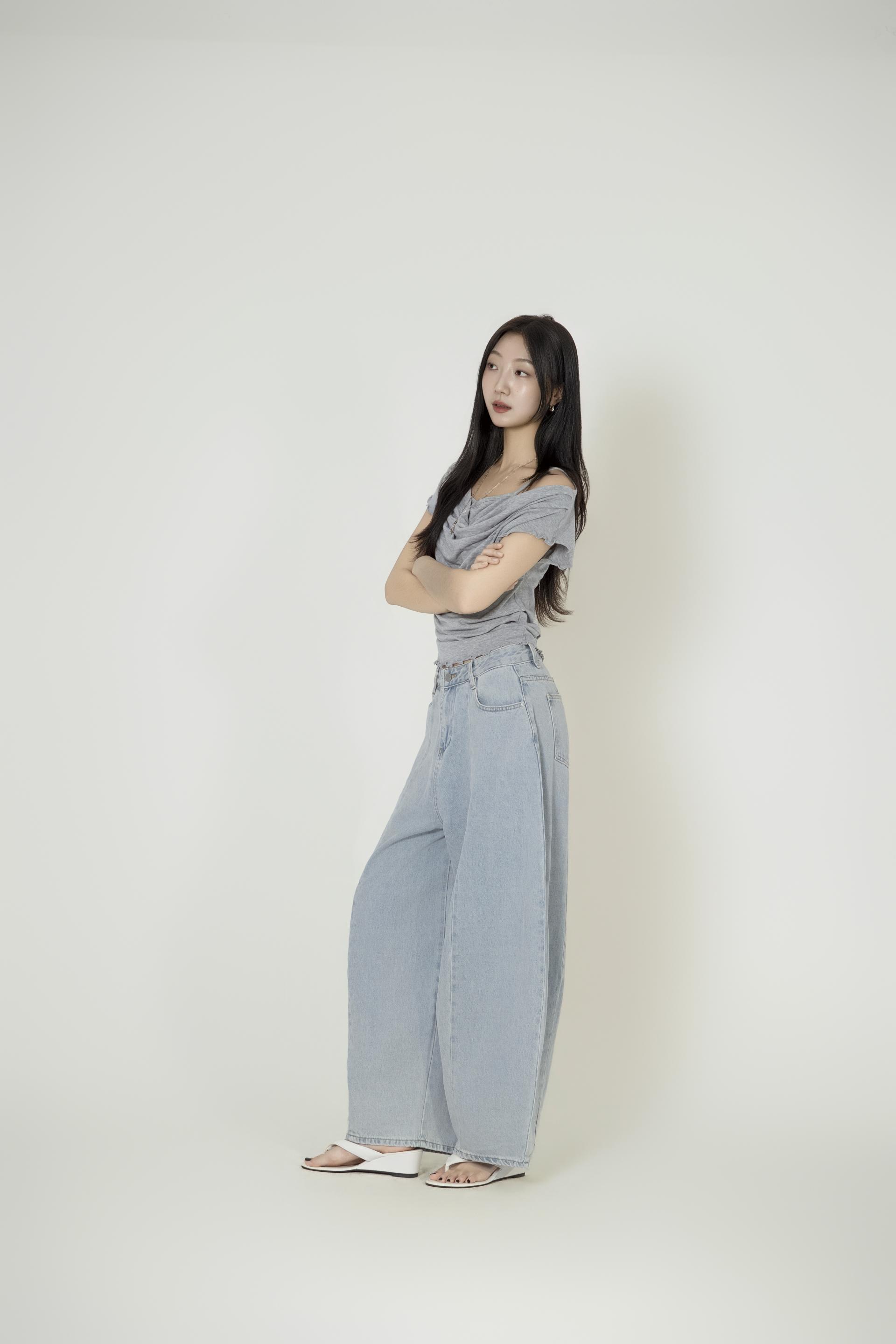 배색 리본칼라 크롭 투피스 복제