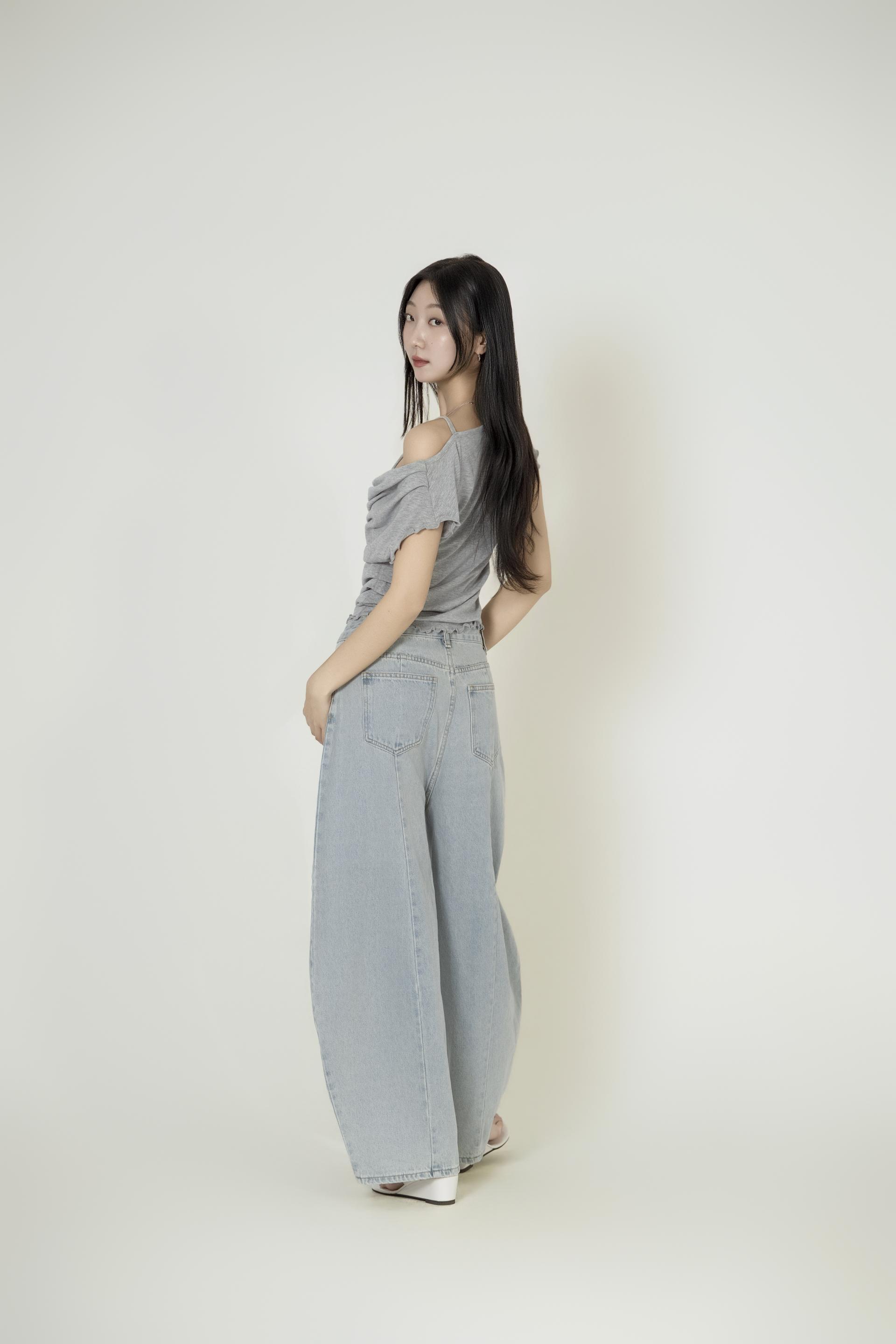 배색 리본칼라 크롭 투피스 복제