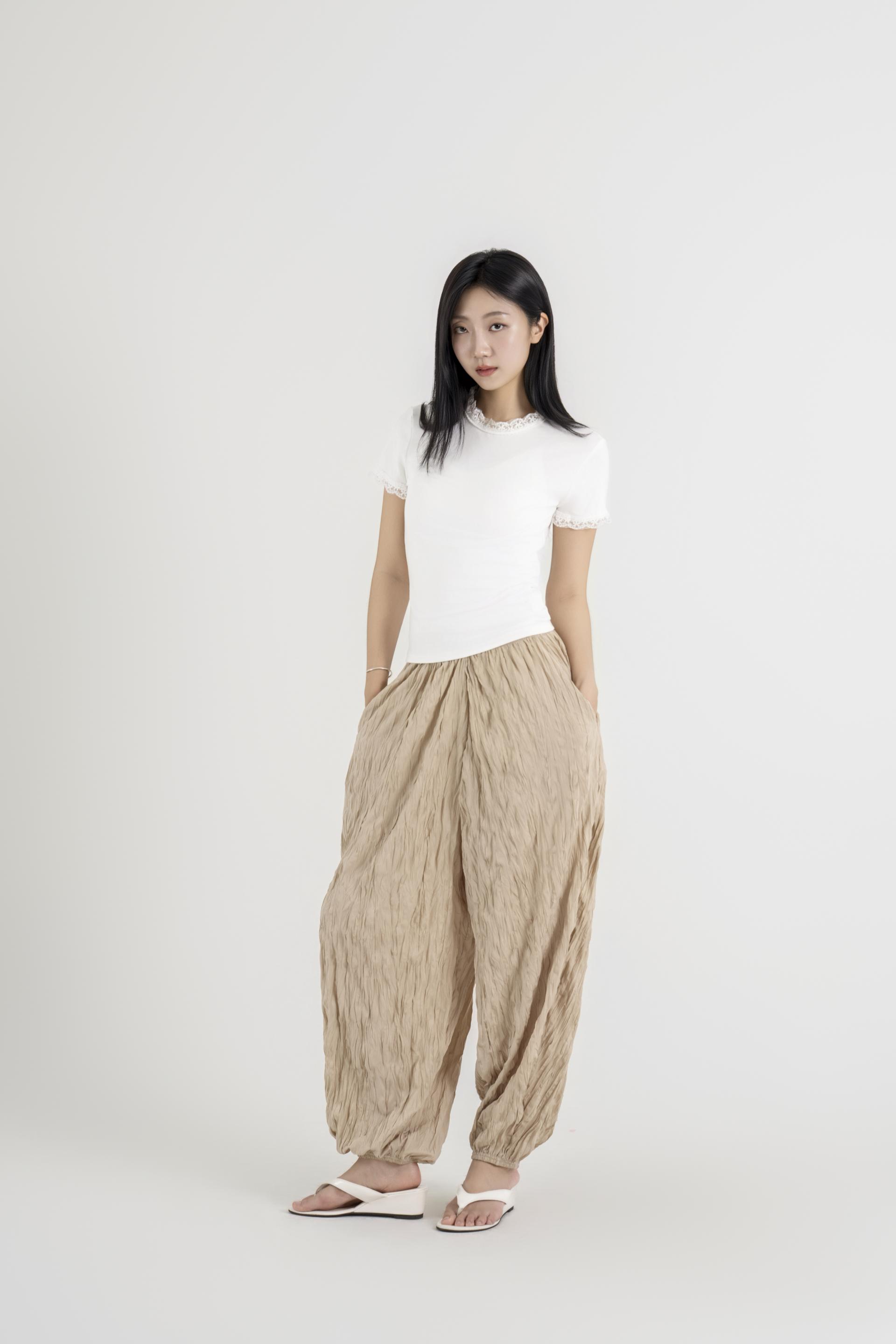 텍스처 볼륨 하렘 팬츠