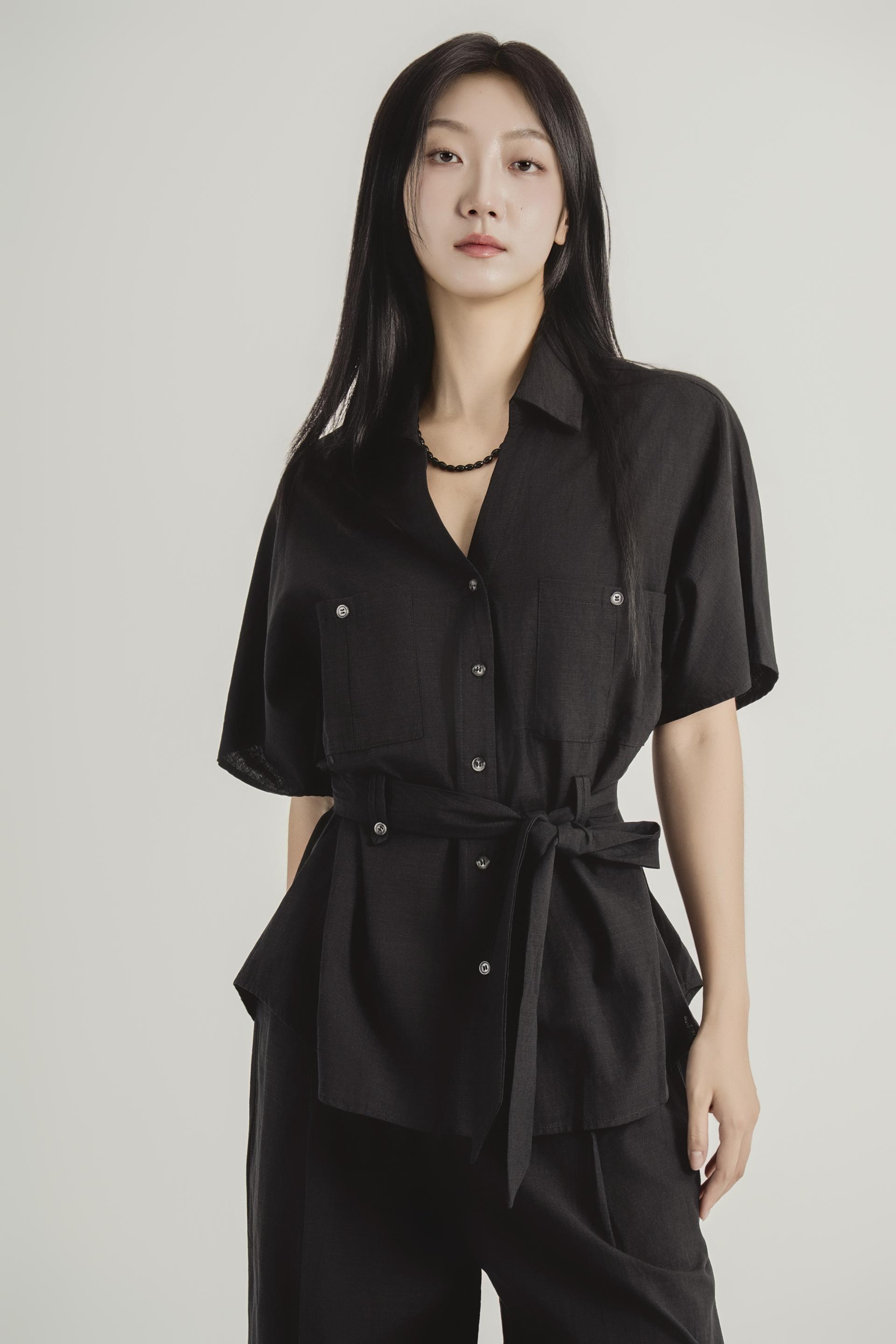 린넨 스트랩 셔츠 와이드 팬츠 셋업