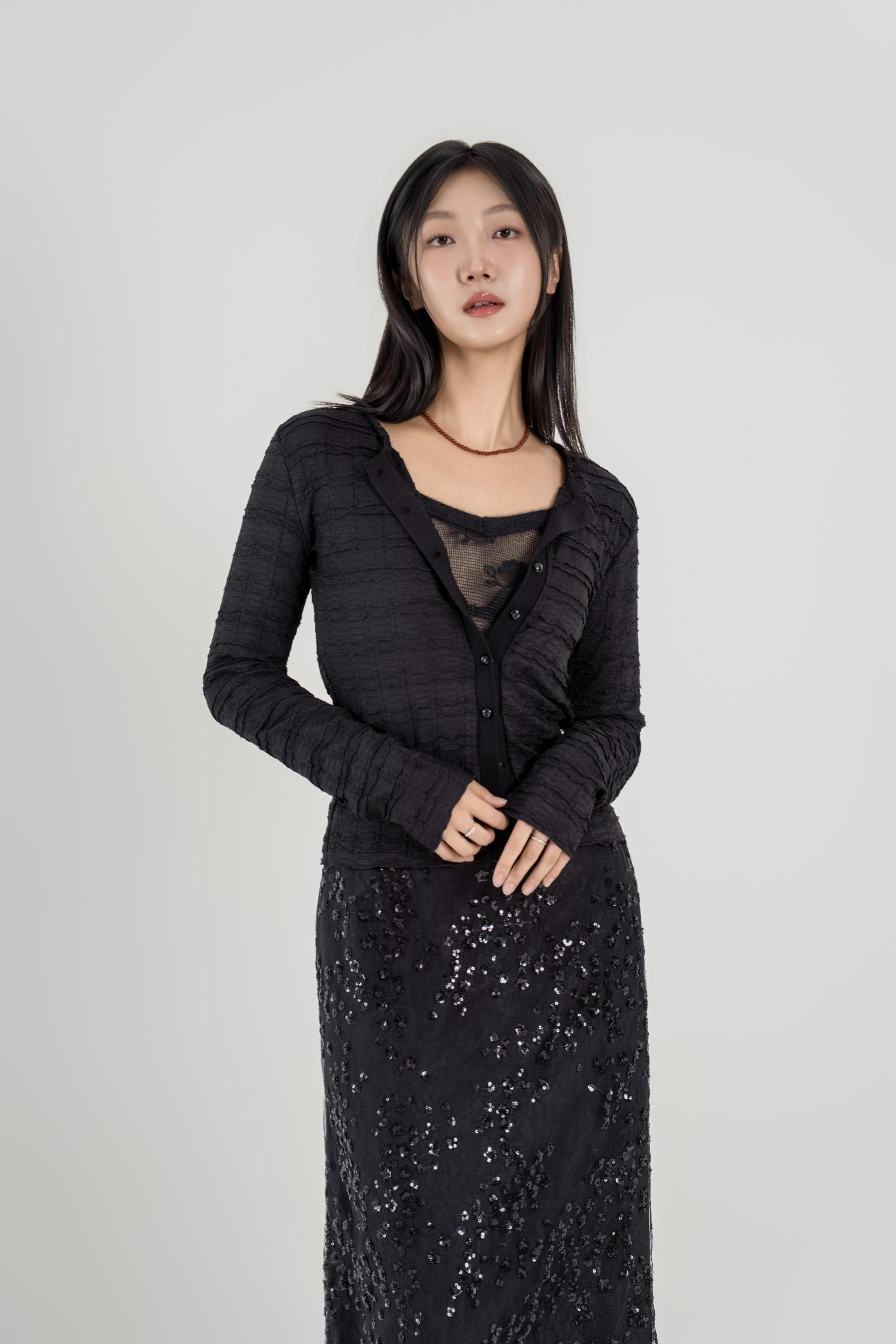 링클웨이브 시어 가디건