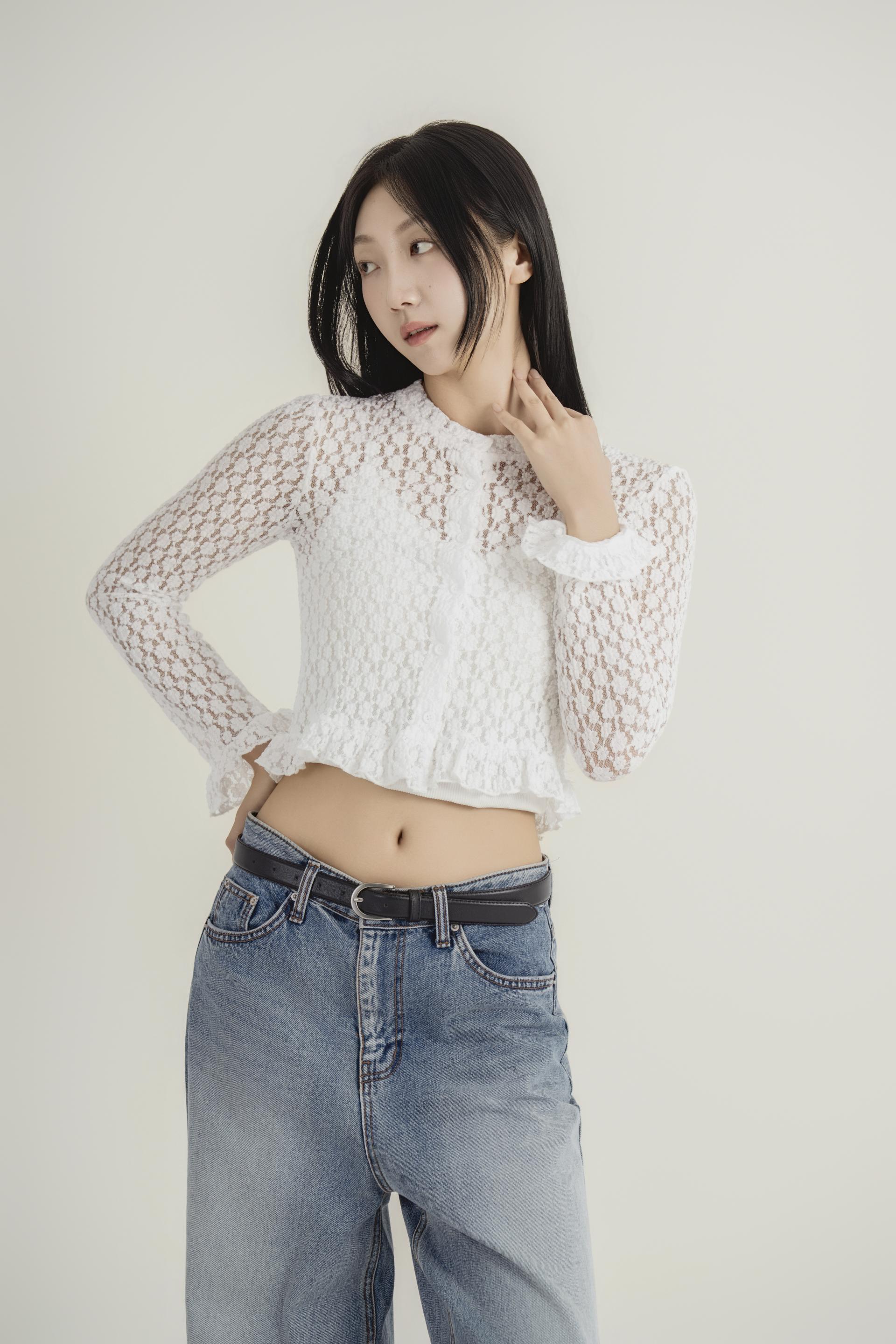레이스 시어 크롭 가디건
