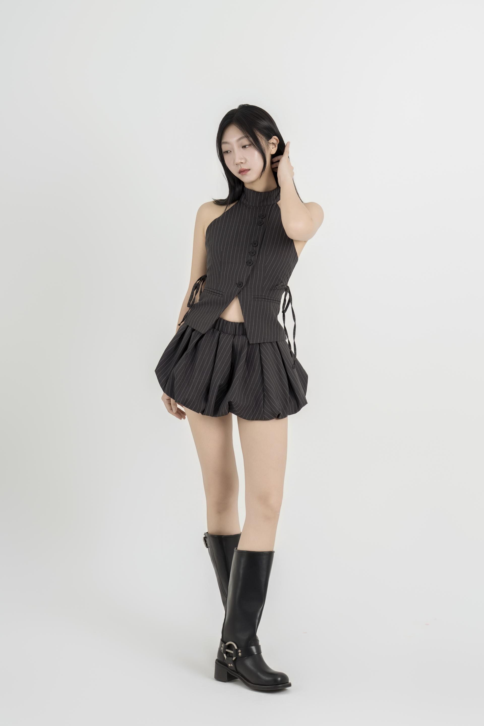 홀터 베스트 벌룬 셋업