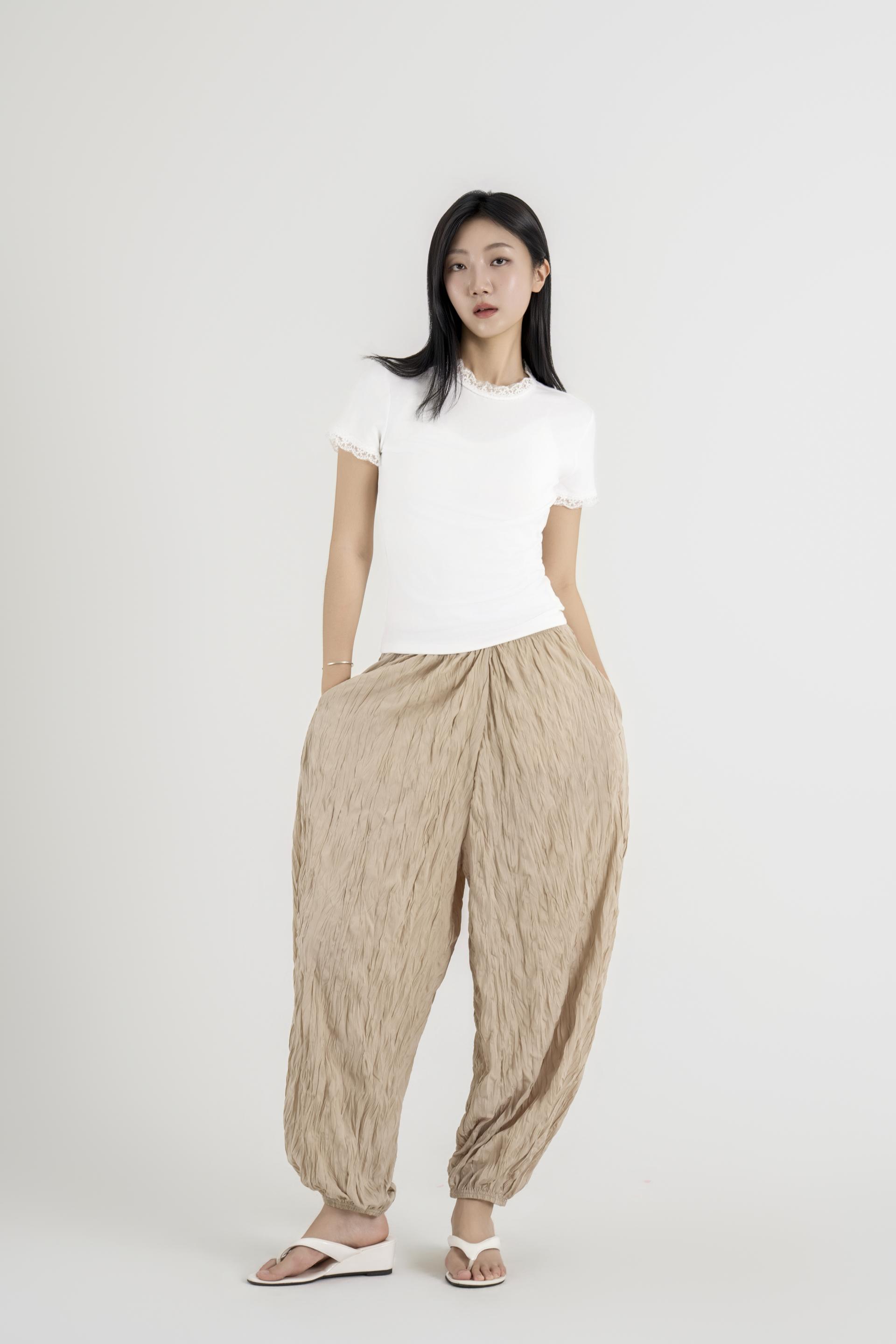 텍스처 볼륨 하렘 팬츠