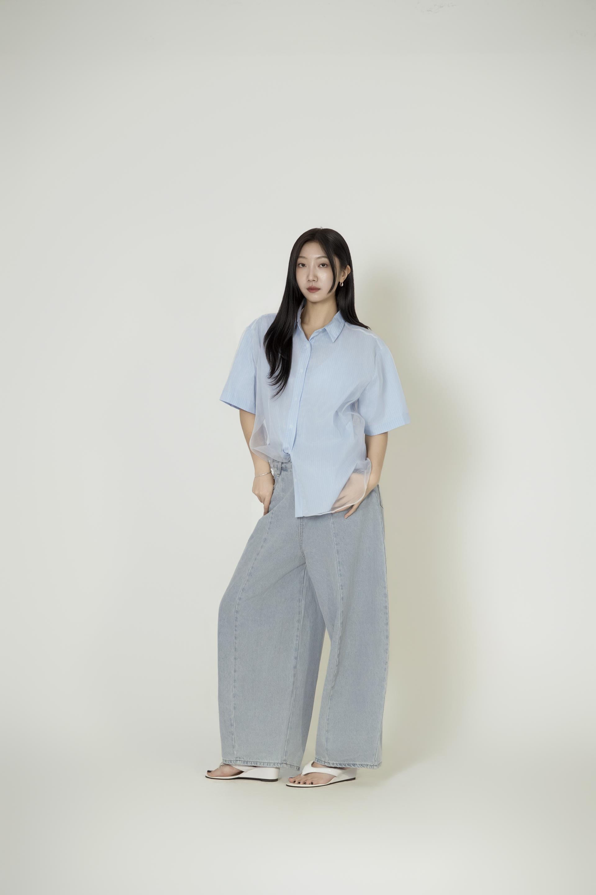시스루 오간자 레이어드 셔츠