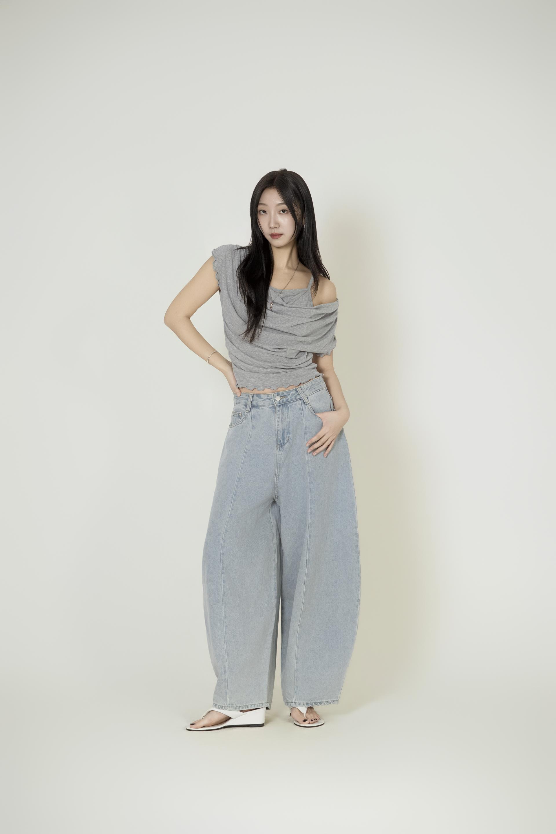 배색 리본칼라 크롭 투피스 복제